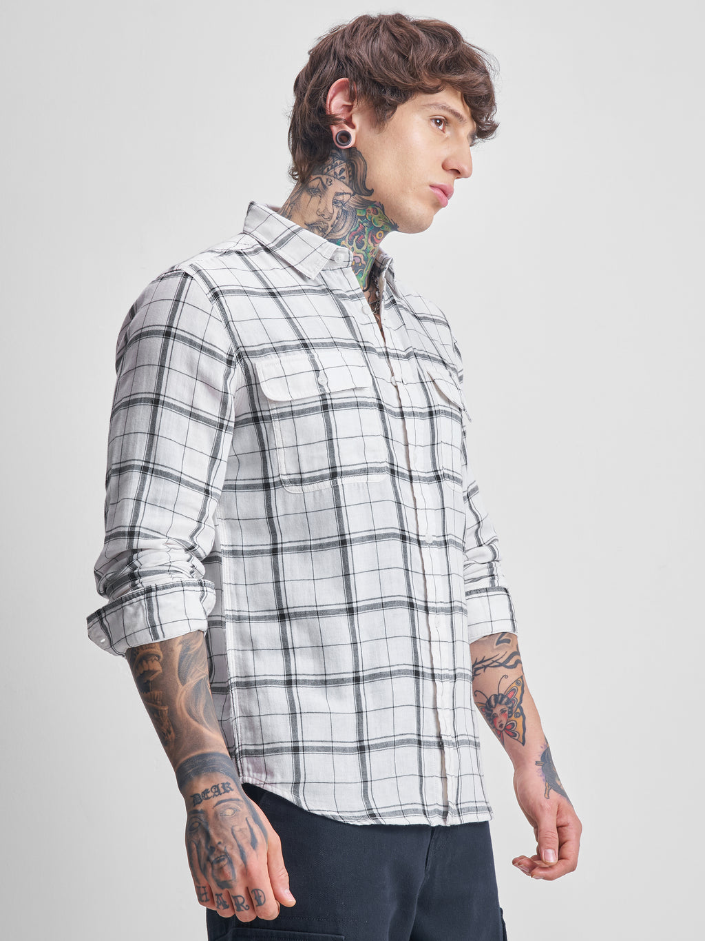 Highlander Men White Checked Relaxed Fit Casual Shirt - White - Image 6