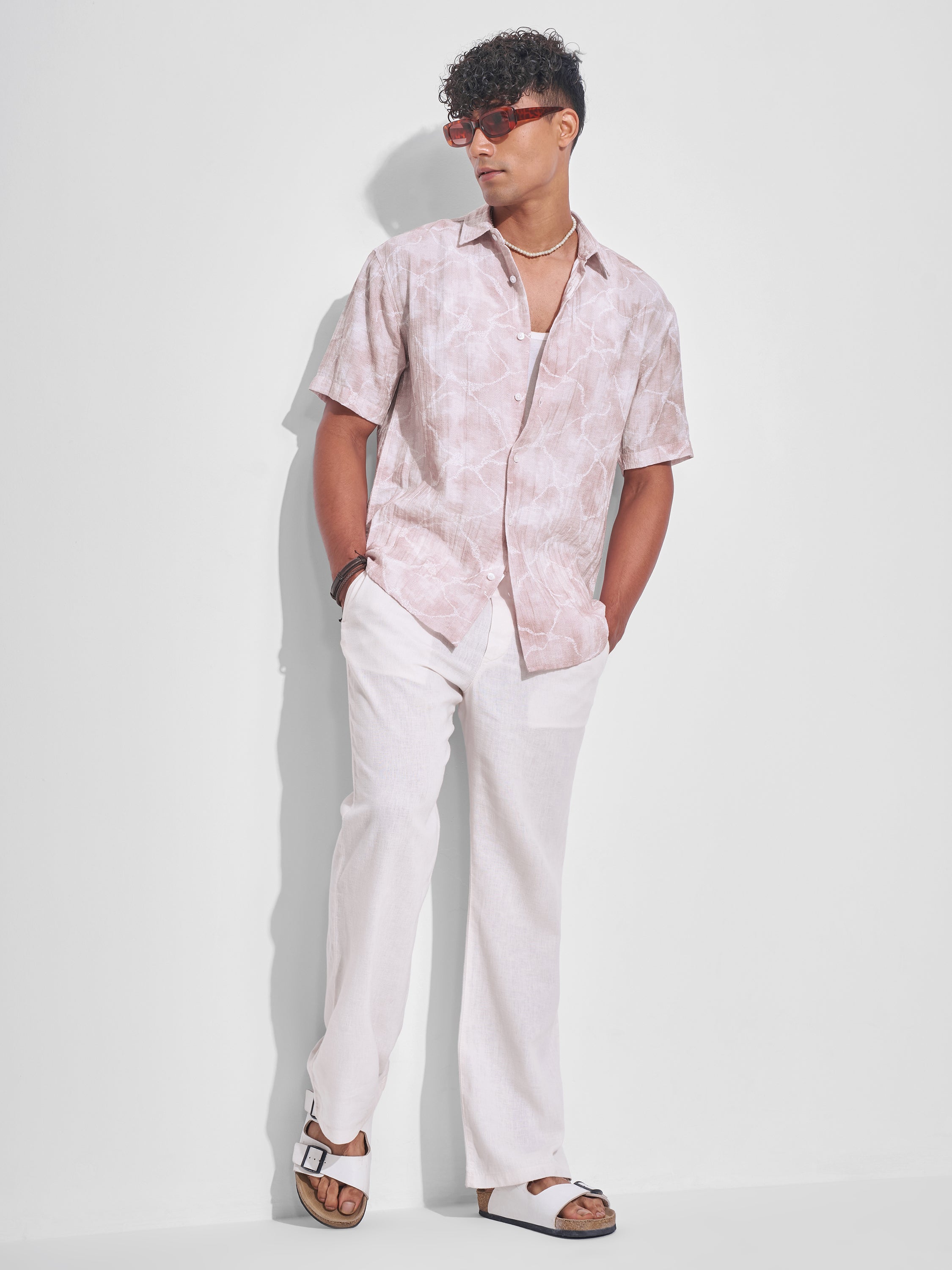 Highlander Men Pink Printed Relaxed Fit Casual Shirt - Pink - Image 2