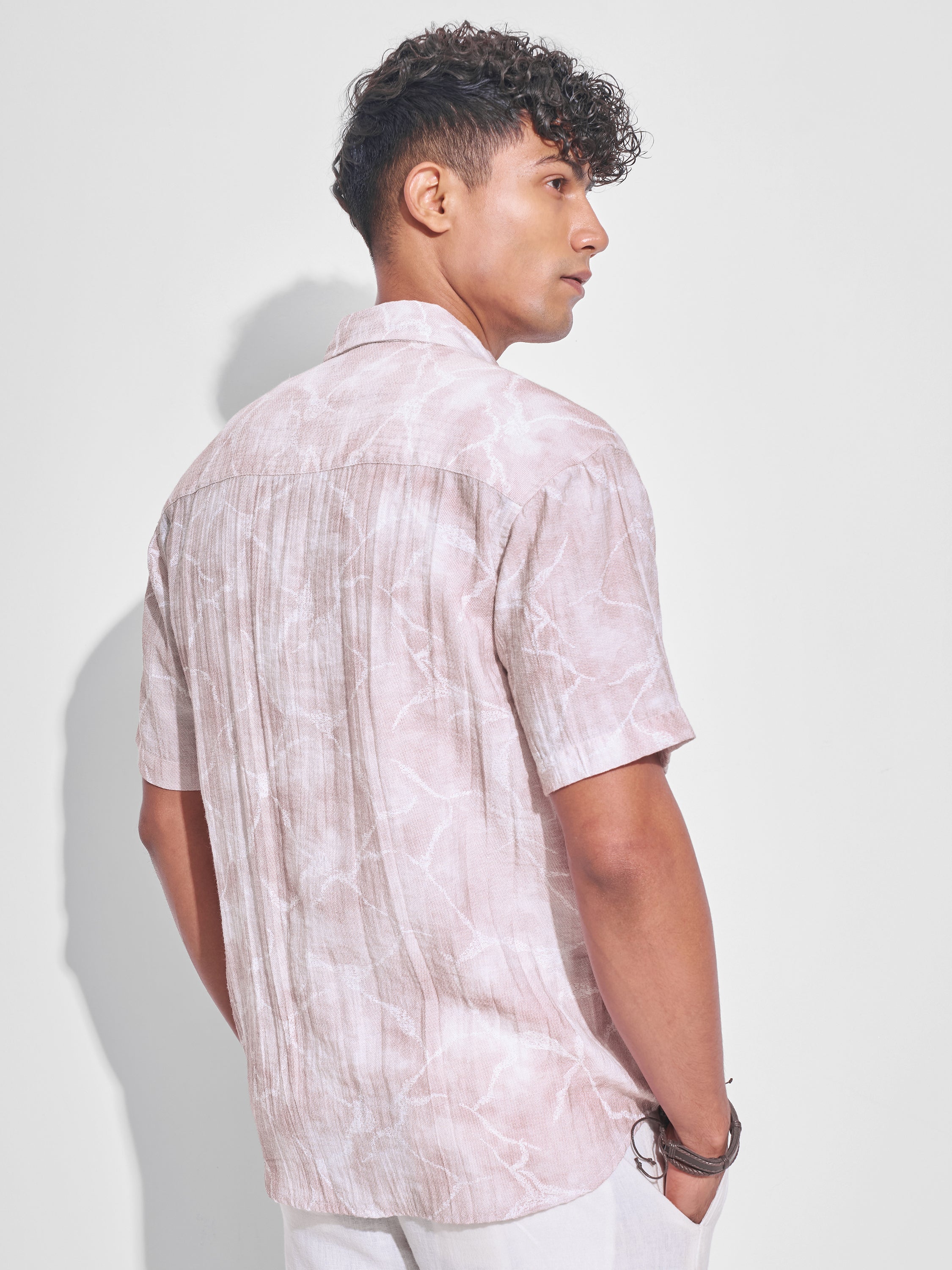 Highlander Men Pink Printed Relaxed Fit Casual Shirt - Pink - Image 3