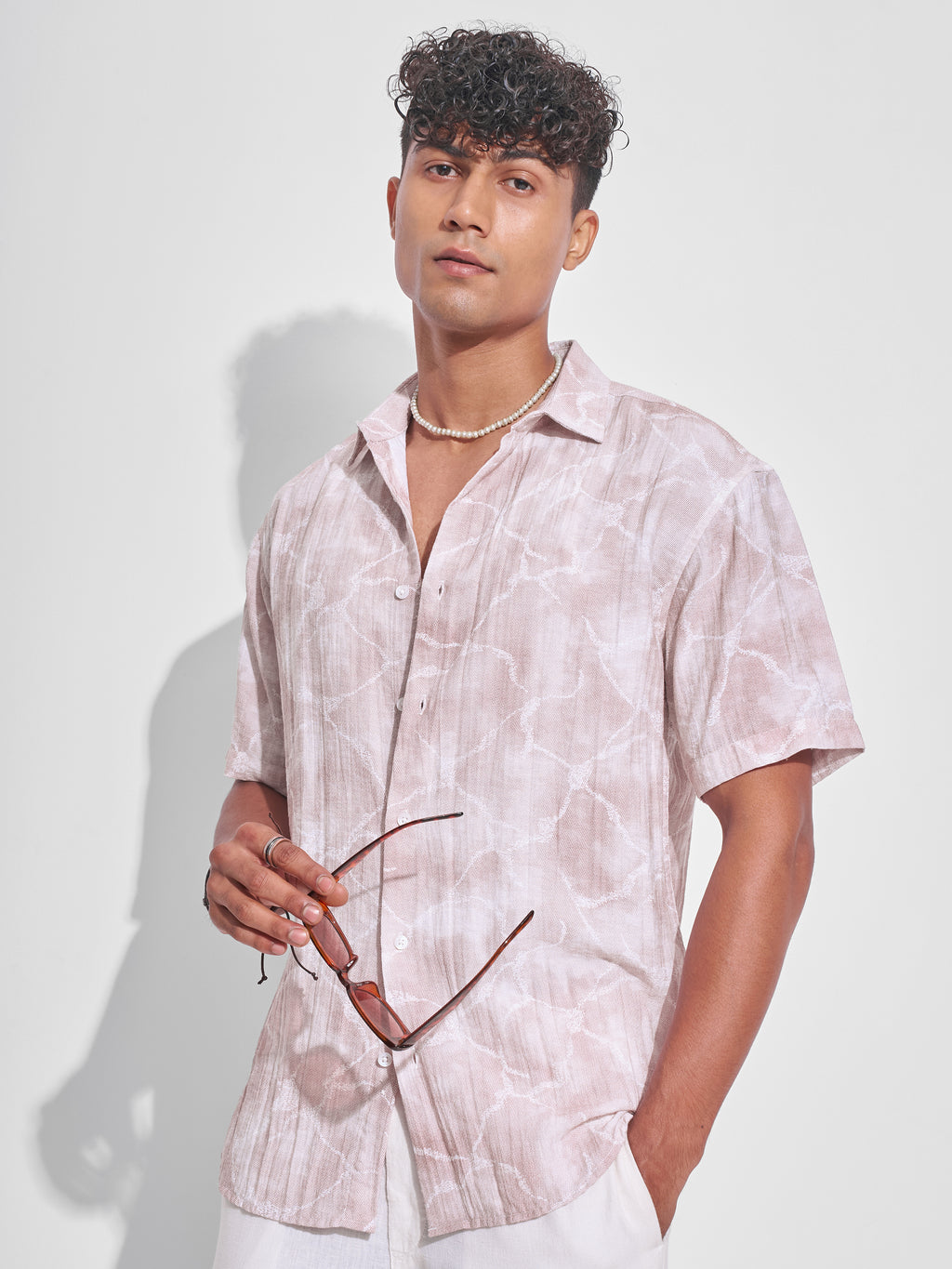 Highlander Men Pink Printed Relaxed Fit Casual Shirt - Pink - Image 4
