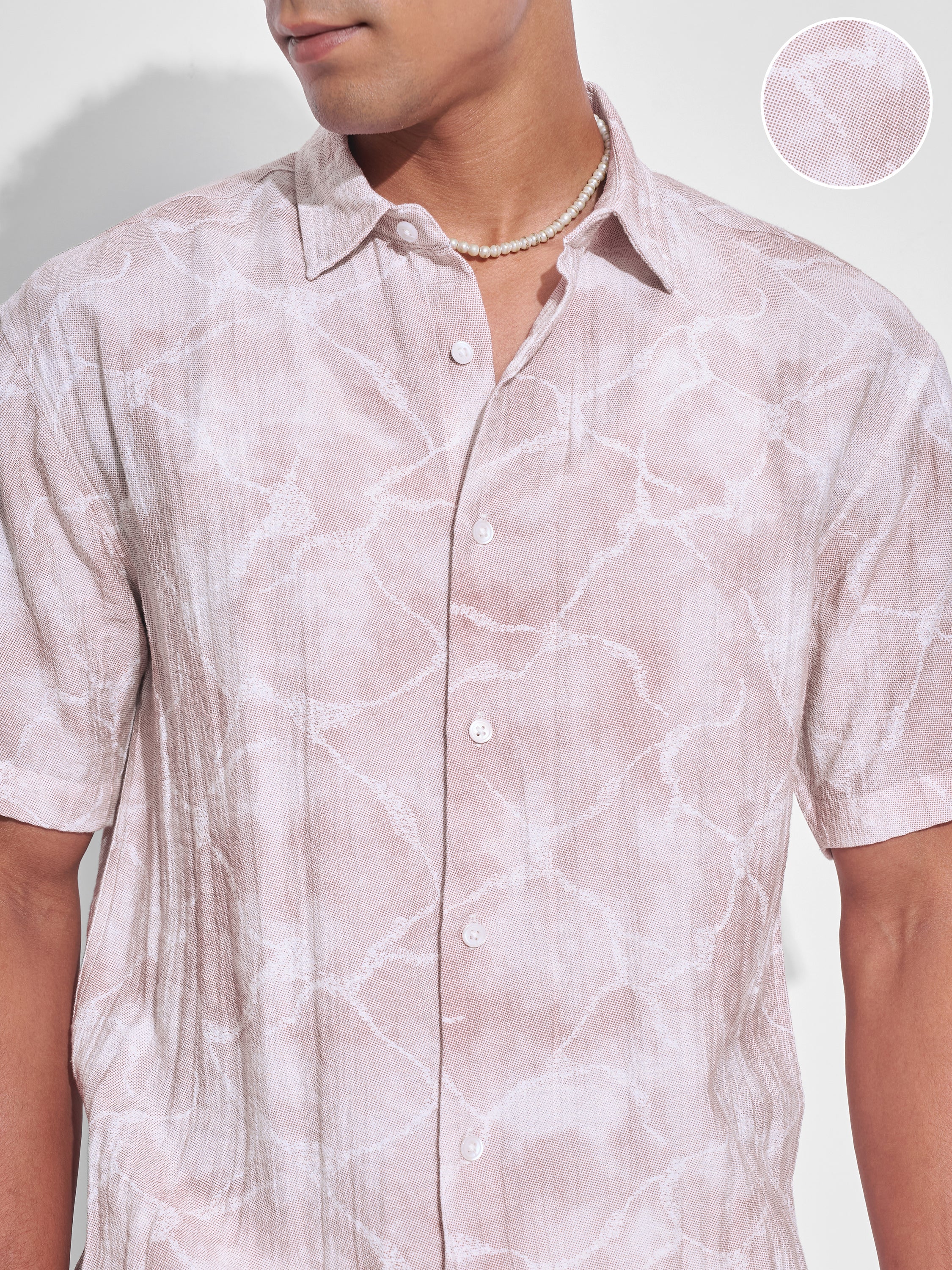Highlander Men Pink Printed Relaxed Fit Casual Shirt - Pink - Image 5