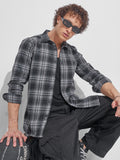 Highlander Men Black Checked Slim Fit Casual Shirt - Black - Image 1