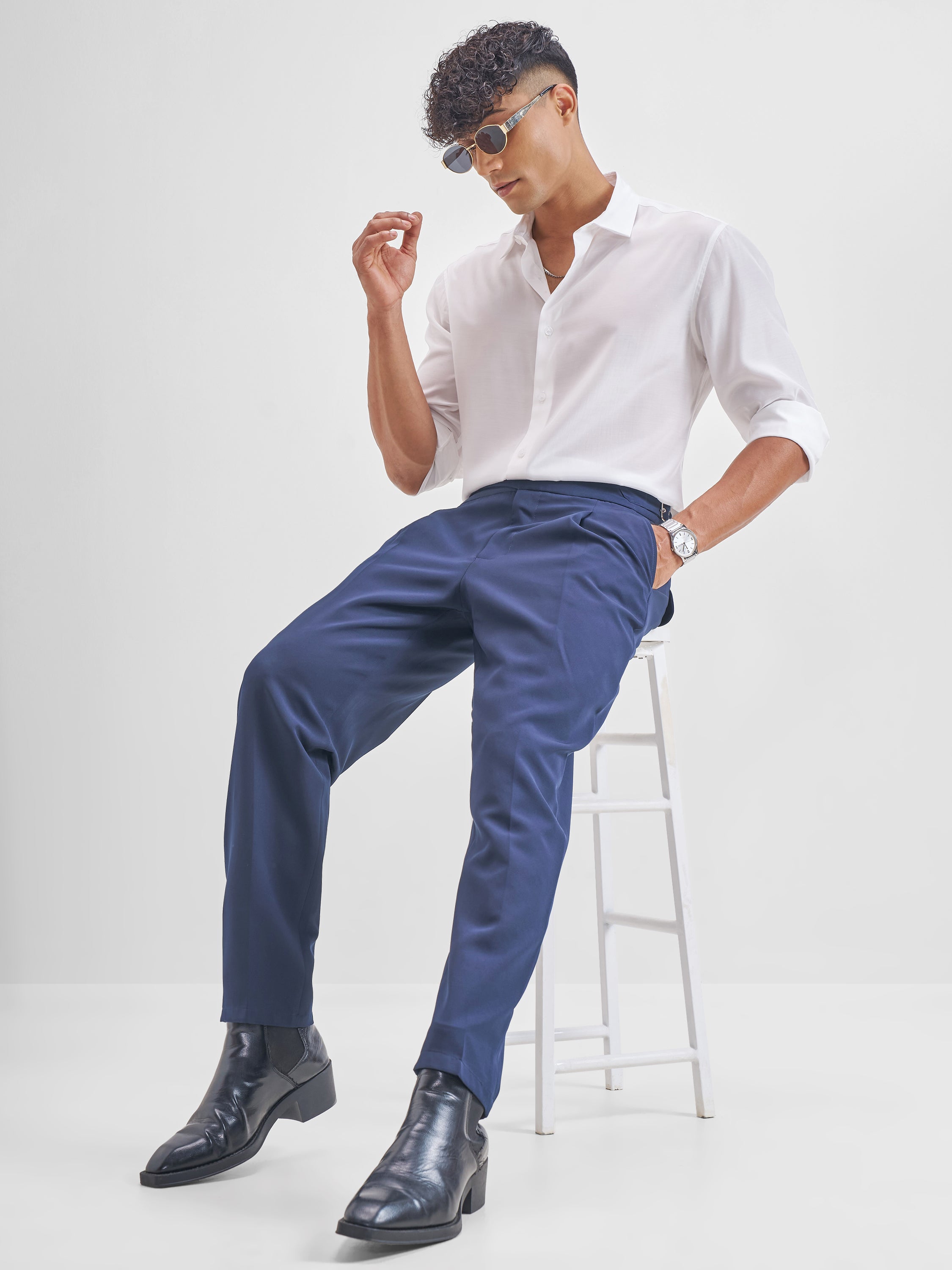 Highlander Men White Solid Relaxed Fit Casual Shirt - White - Image 2