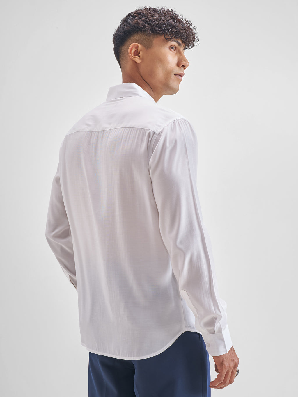 Highlander Men White Solid Relaxed Fit Casual Shirt - White - Image 3