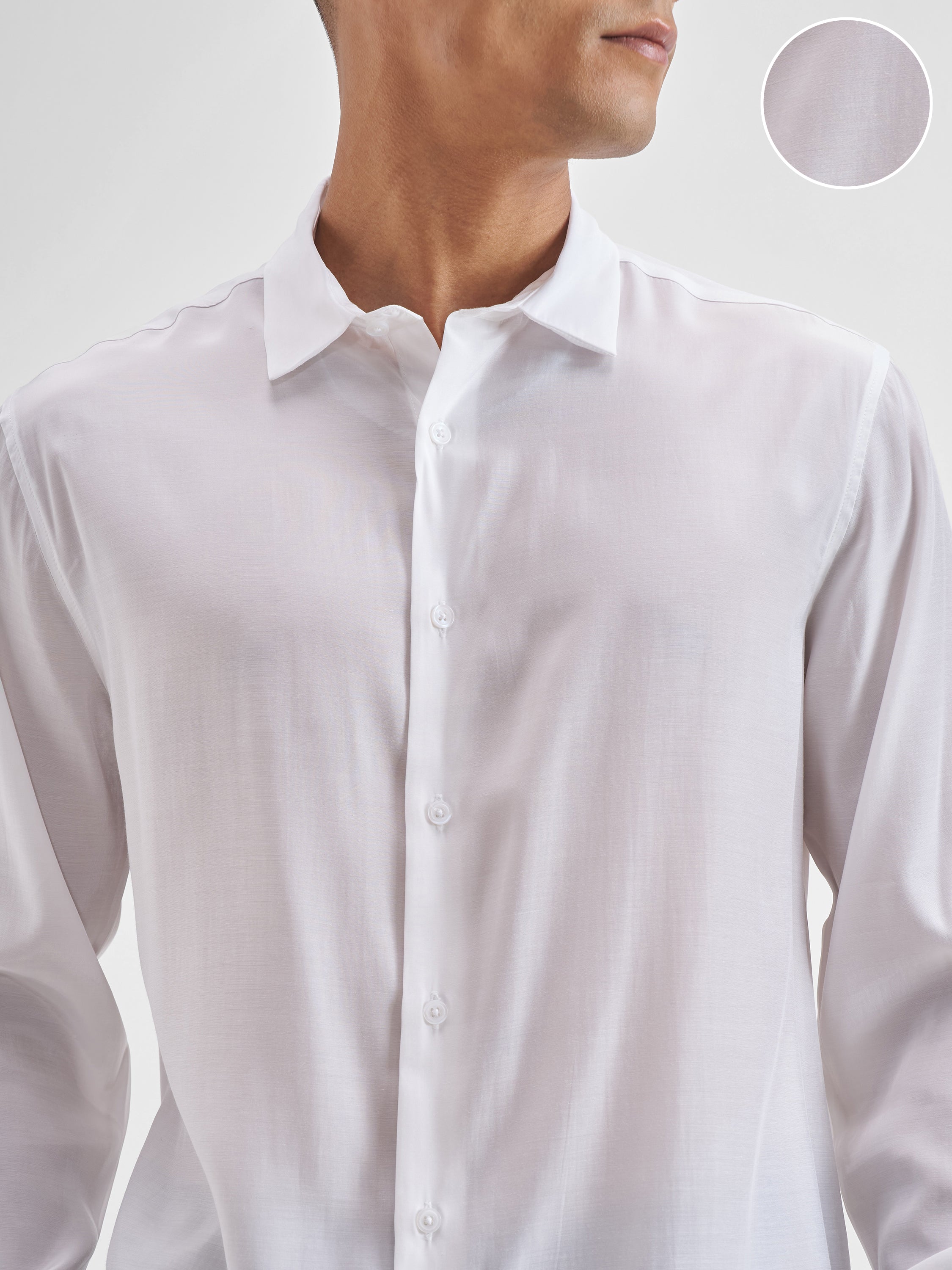 Highlander Men White Solid Relaxed Fit Casual Shirt - White - Image 5