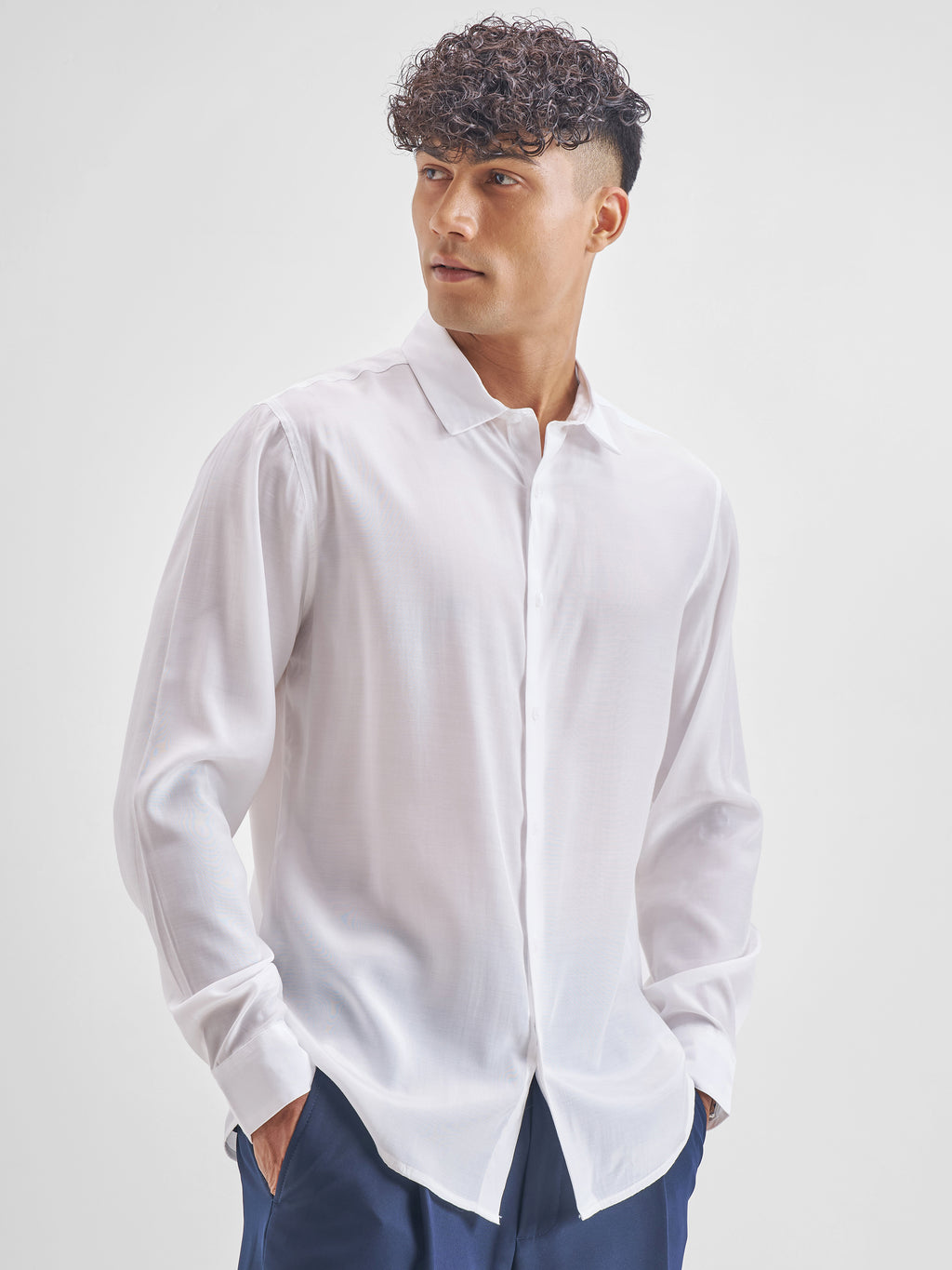 Highlander Men White Solid Relaxed Fit Casual Shirt - White - Image 6