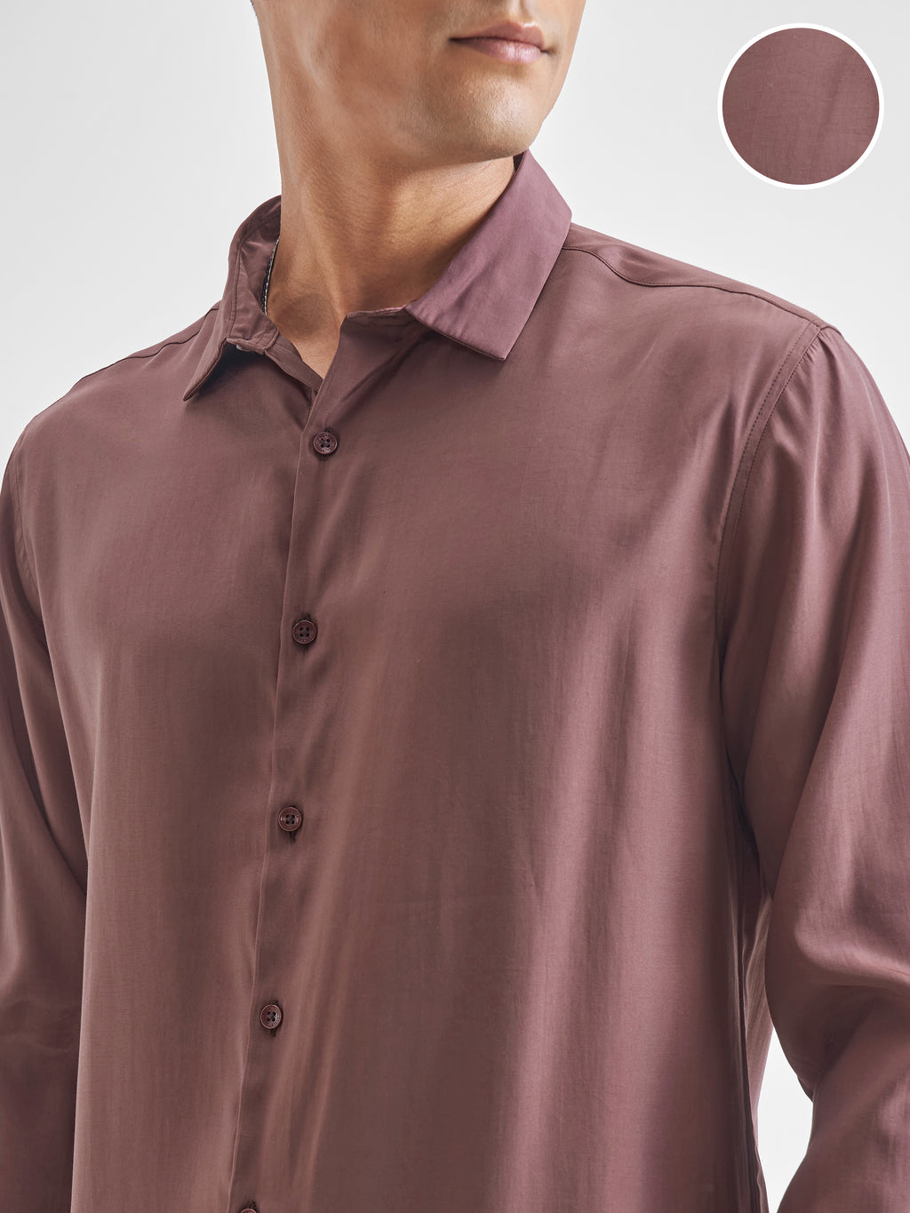 Highlander Men Burgundy Solid Relaxed Fit Casual Shirt - Burgundy - Image 5