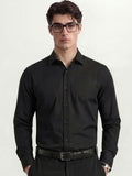 Highlander Men Black Solid Relaxed Fit Casual Shirt - Black - Image 1