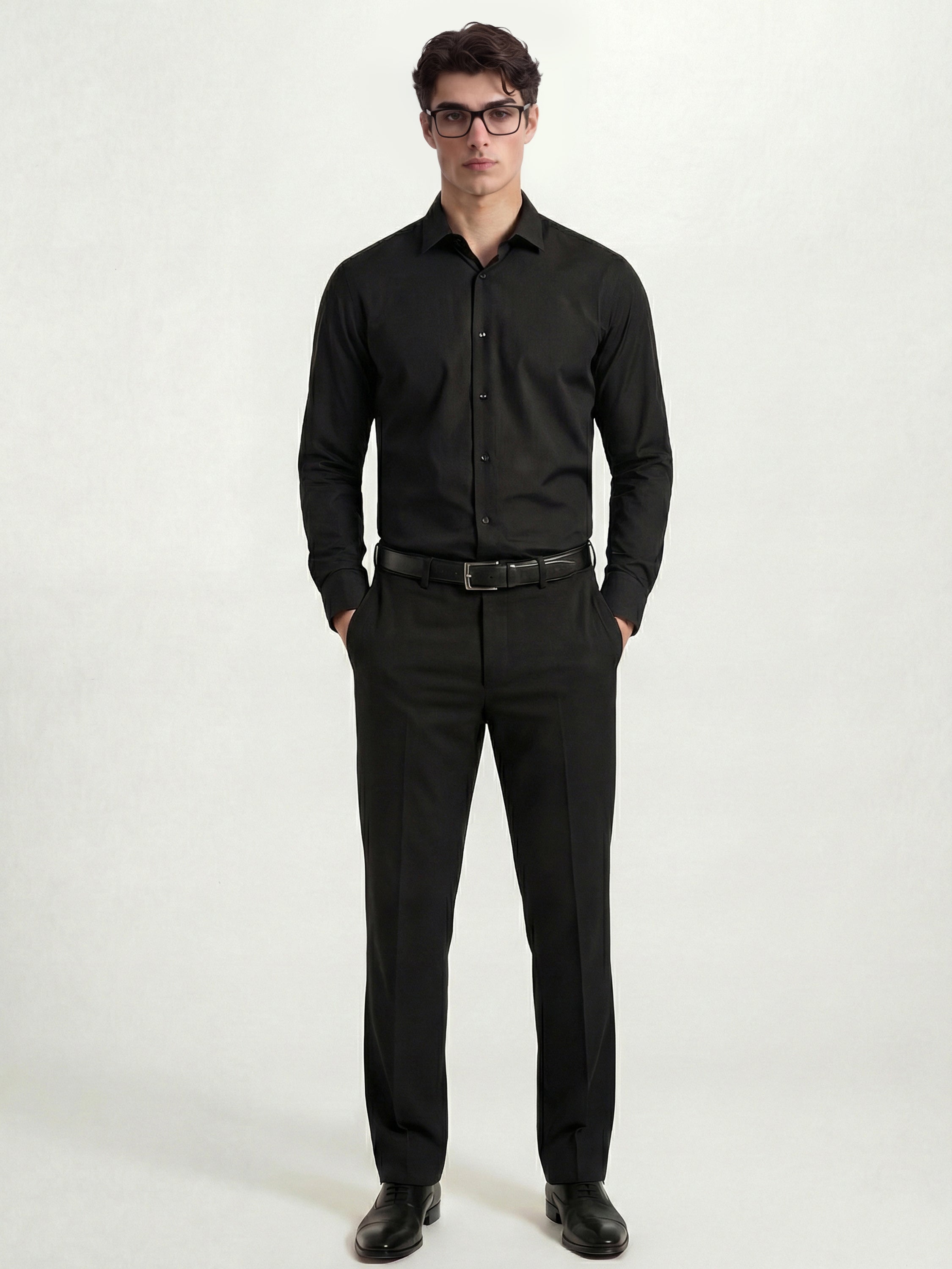 Highlander Men Black Solid Relaxed Fit Casual Shirt - Black - Image 2