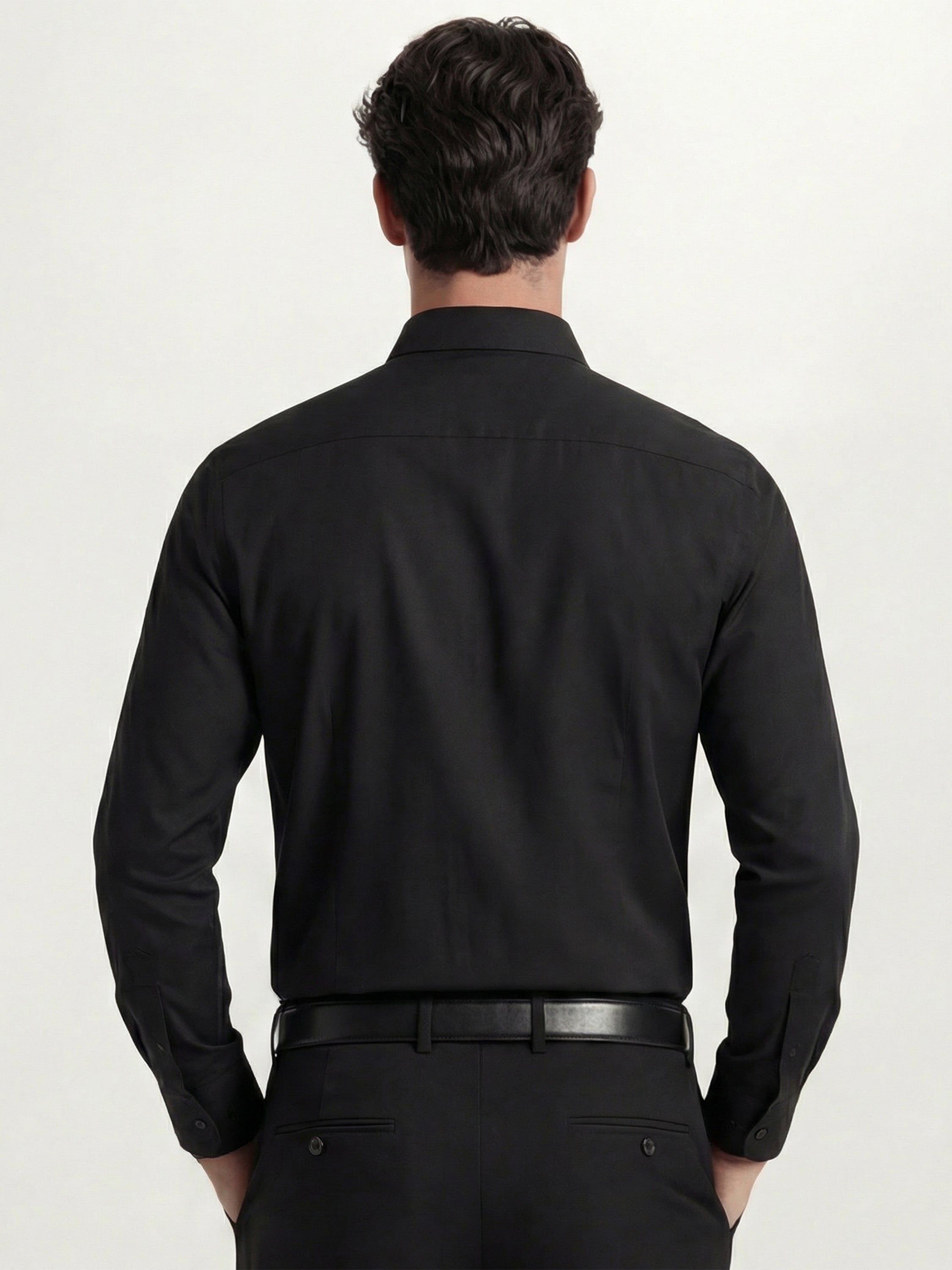 Highlander Men Black Solid Relaxed Fit Casual Shirt - Black - Image 3