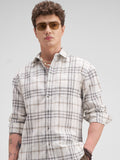 Highlander Men Grey Checked Regular Fit Casual Shirt - Grey - Image 1