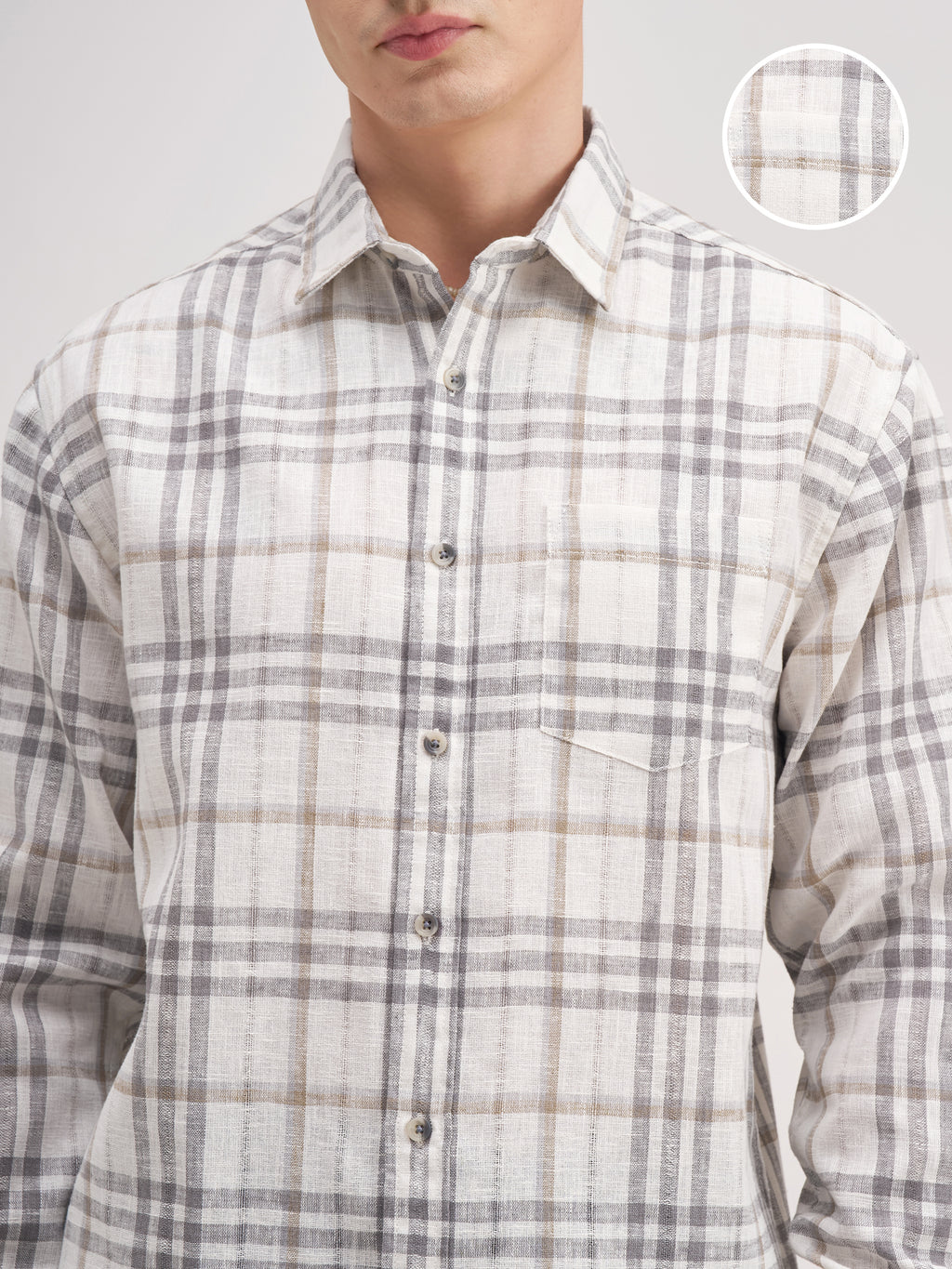 Highlander Men Grey Checked Regular Fit Casual Shirt - Grey - Image 5