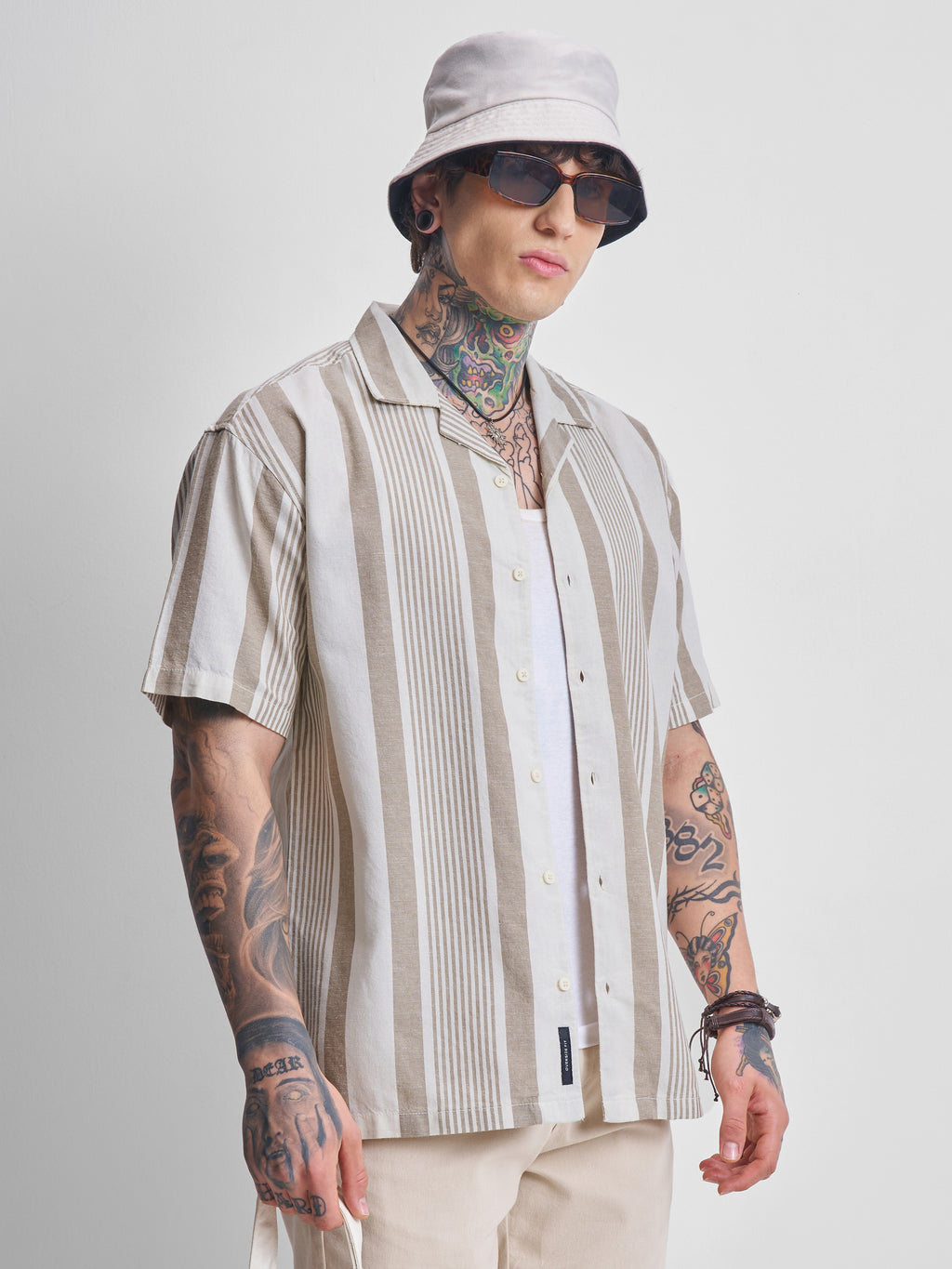 Highlander Men Brown Striped Relaxed Fit Casual Shirt - Brown - Image 6