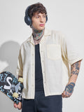Highlander Men Cream Self Design Boxy Fit Casual Shirt - Cream - Image 1