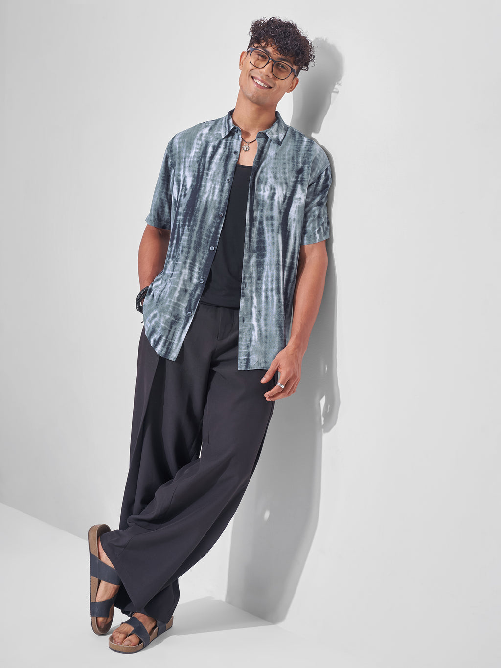 Highlander Men Grey Printed Oversized Fit Casual Shirt - Grey - Image 2