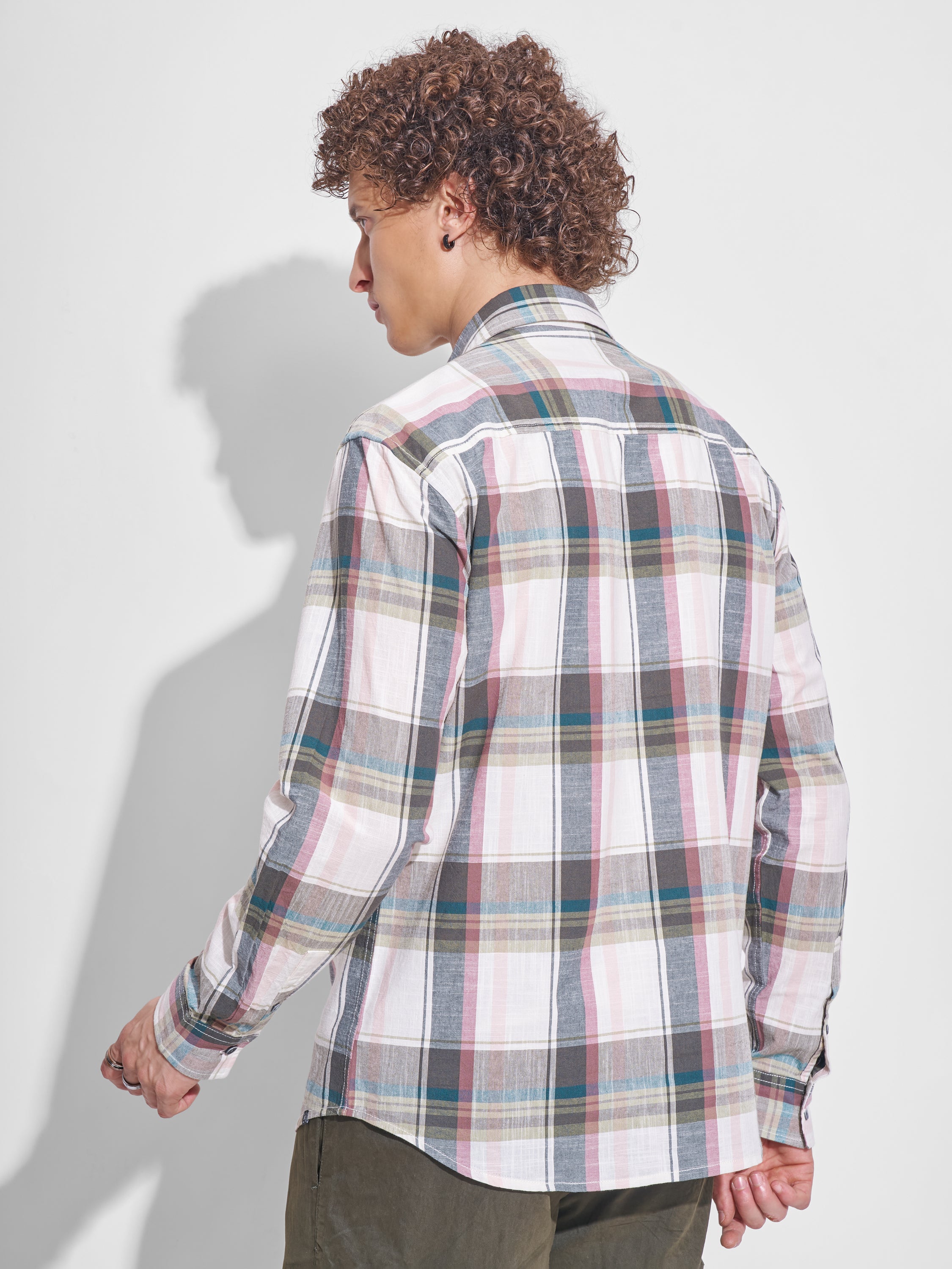 Highlander Men Multi Checked Relaxed Fit Casual Shirt - Multi - Image 3