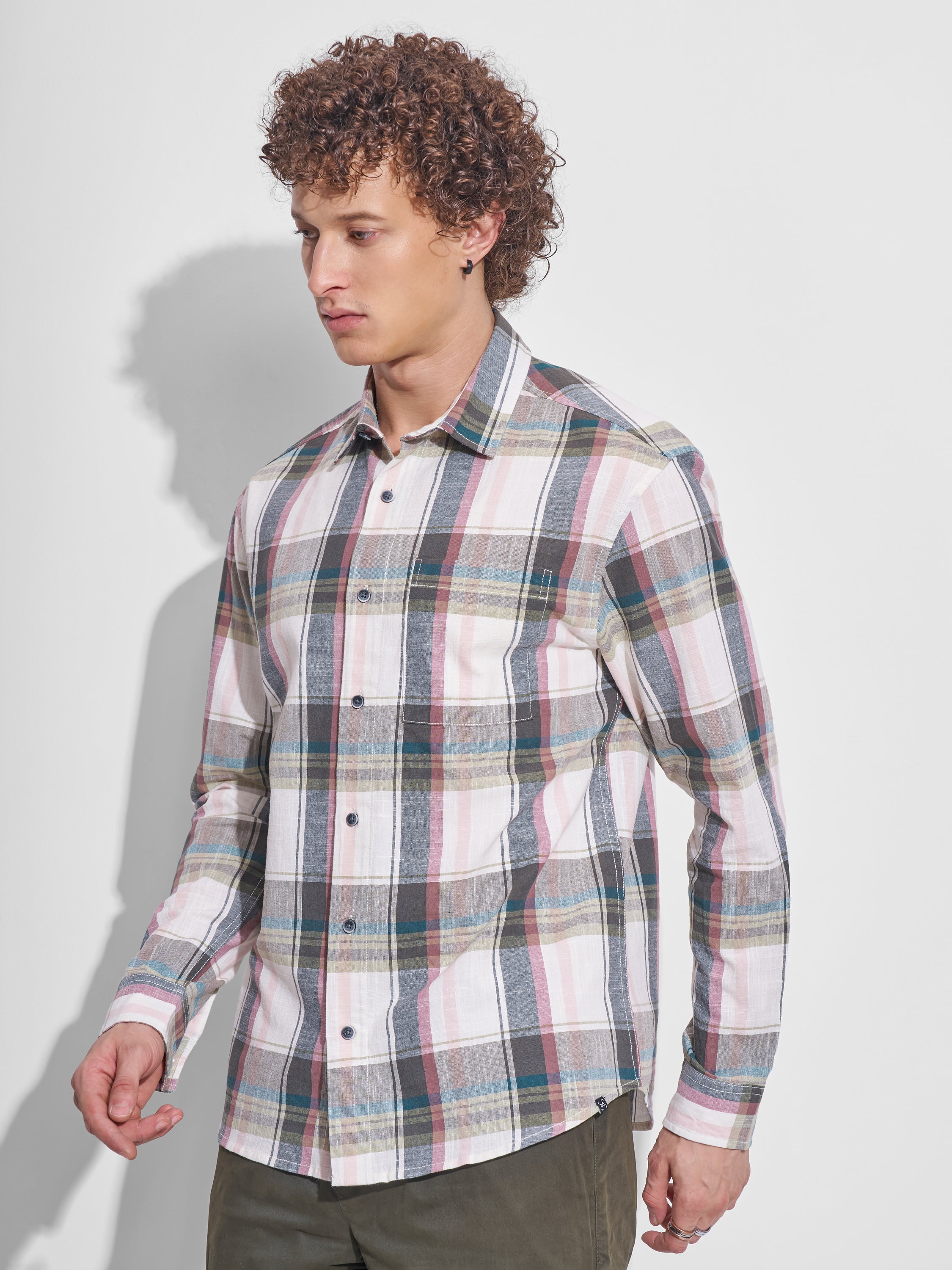 Highlander Men Multi Checked Relaxed Fit Casual Shirt - Multi - Image 4