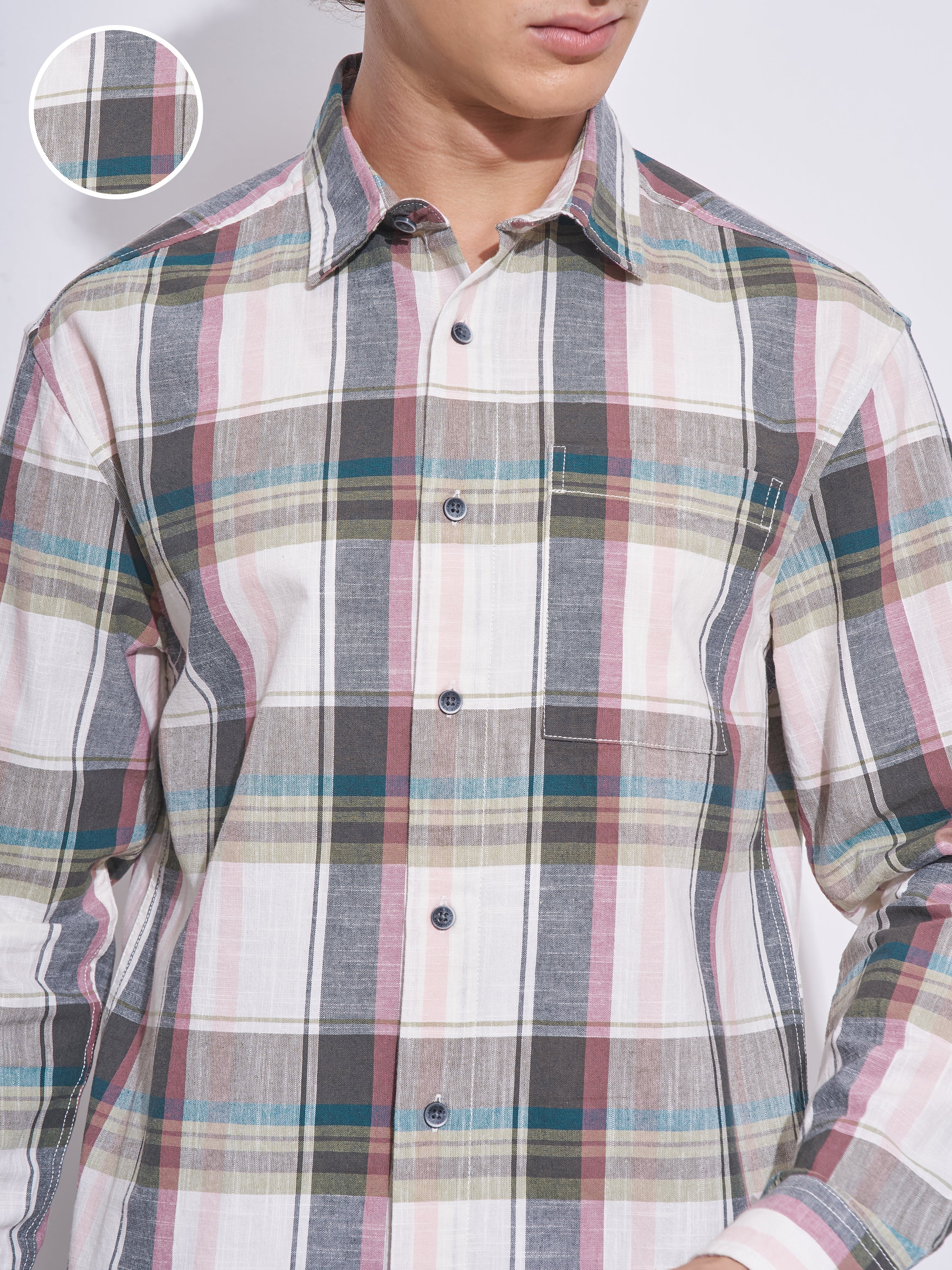 Highlander Men Multi Checked Relaxed Fit Casual Shirt - Multi - Image 5