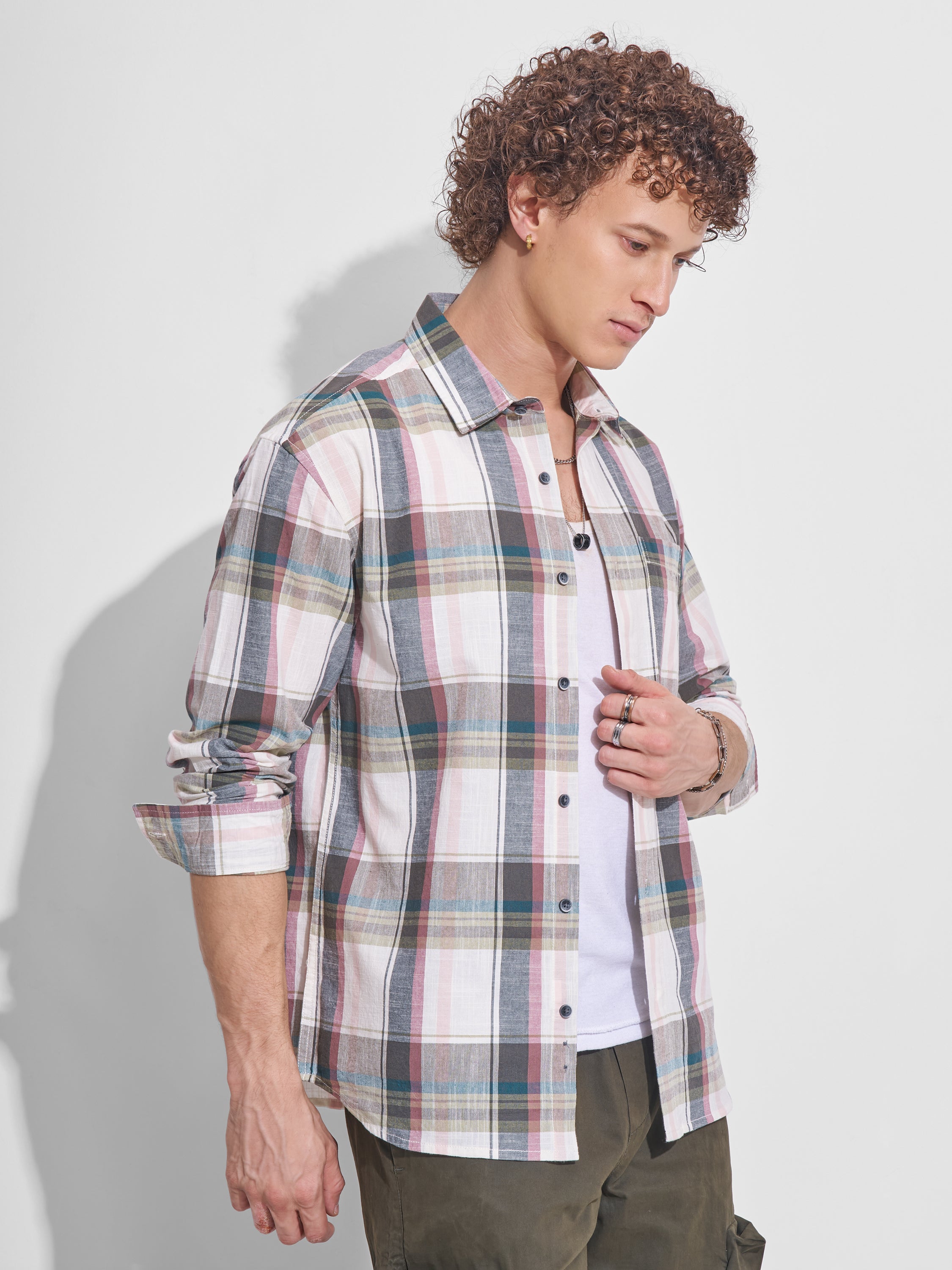 Highlander Men Multi Checked Relaxed Fit Casual Shirt - Multi - Image 6