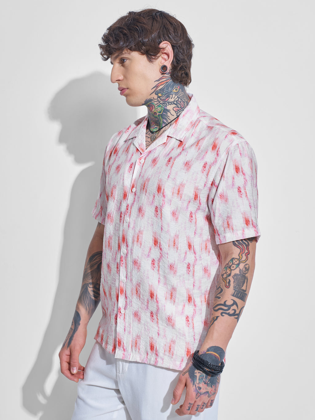 Highlander Men Off White Printed Relaxed Fit Casual Shirt - Off White - Image 4