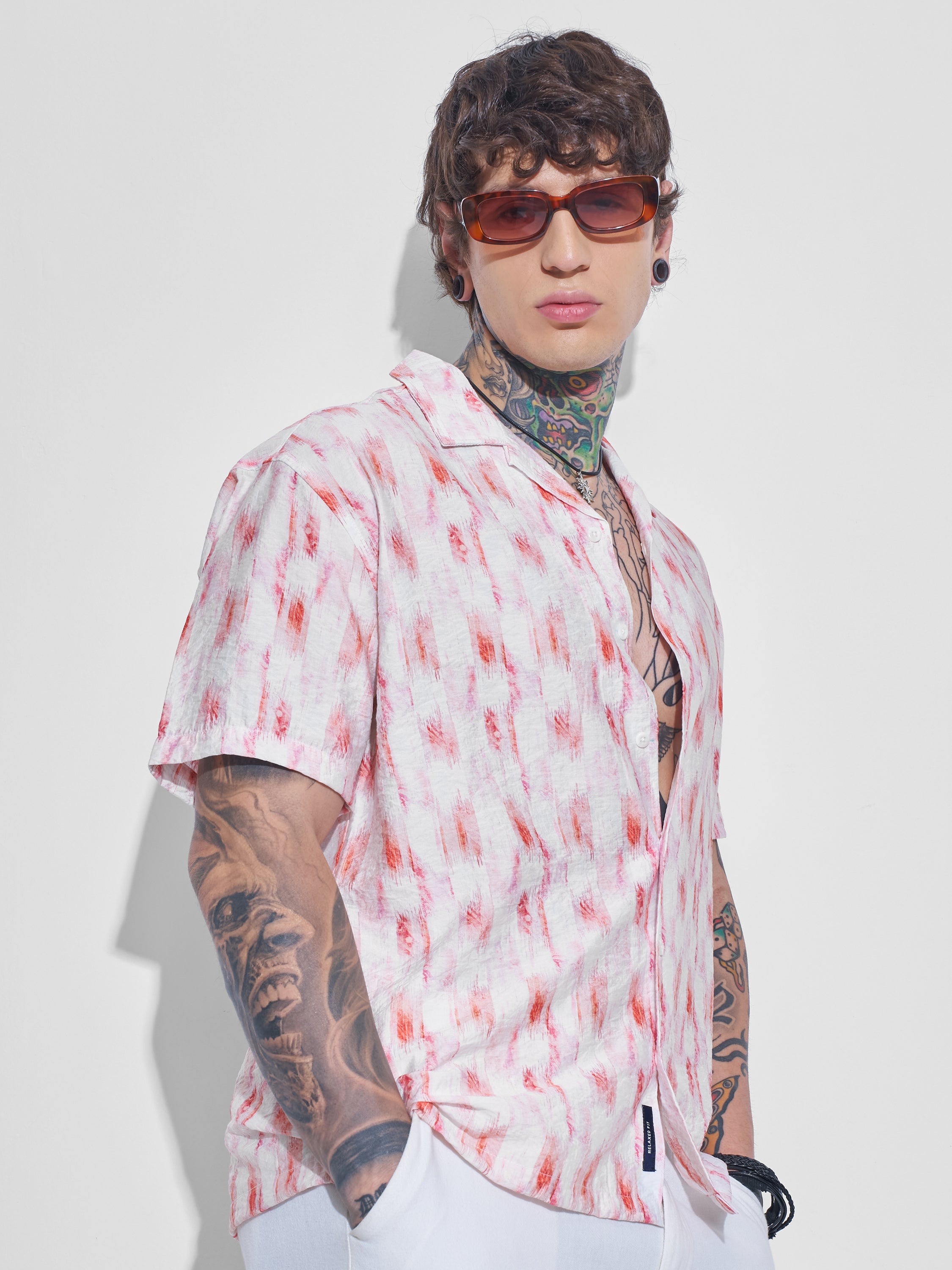 Highlander Men Off White Printed Relaxed Fit Casual Shirt - Off White - Image 6
