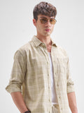 Highlander Men Beige Checked Relaxed Fit Casual Shirt - Beige - Image 1