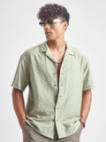 Highlander Men Green Self Design Relaxed Fit Casual Shirt - Green - Image 1
