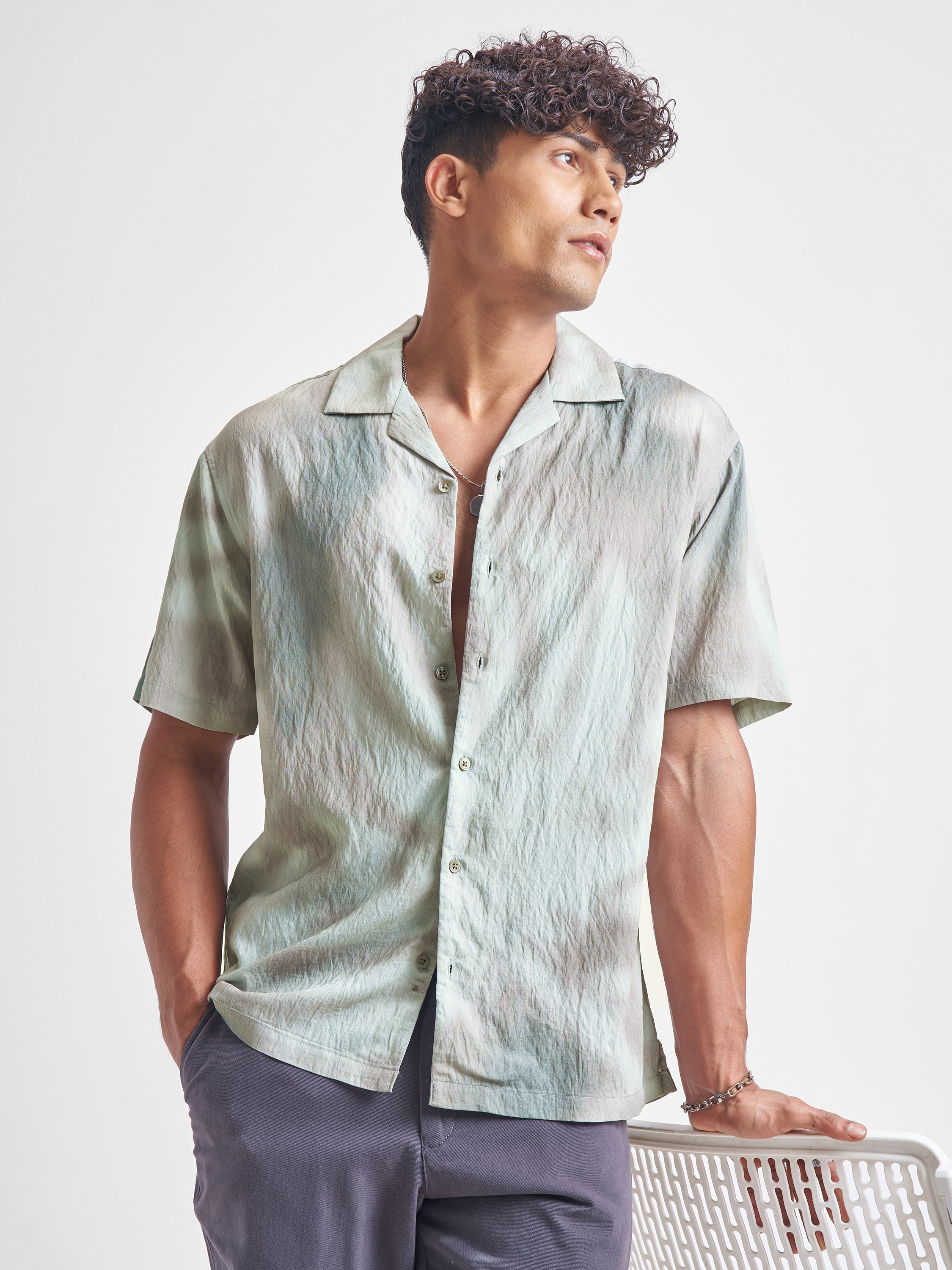 Highlander Men Green Printed Relaxed Fit Casual Shirt - Green - Image 1