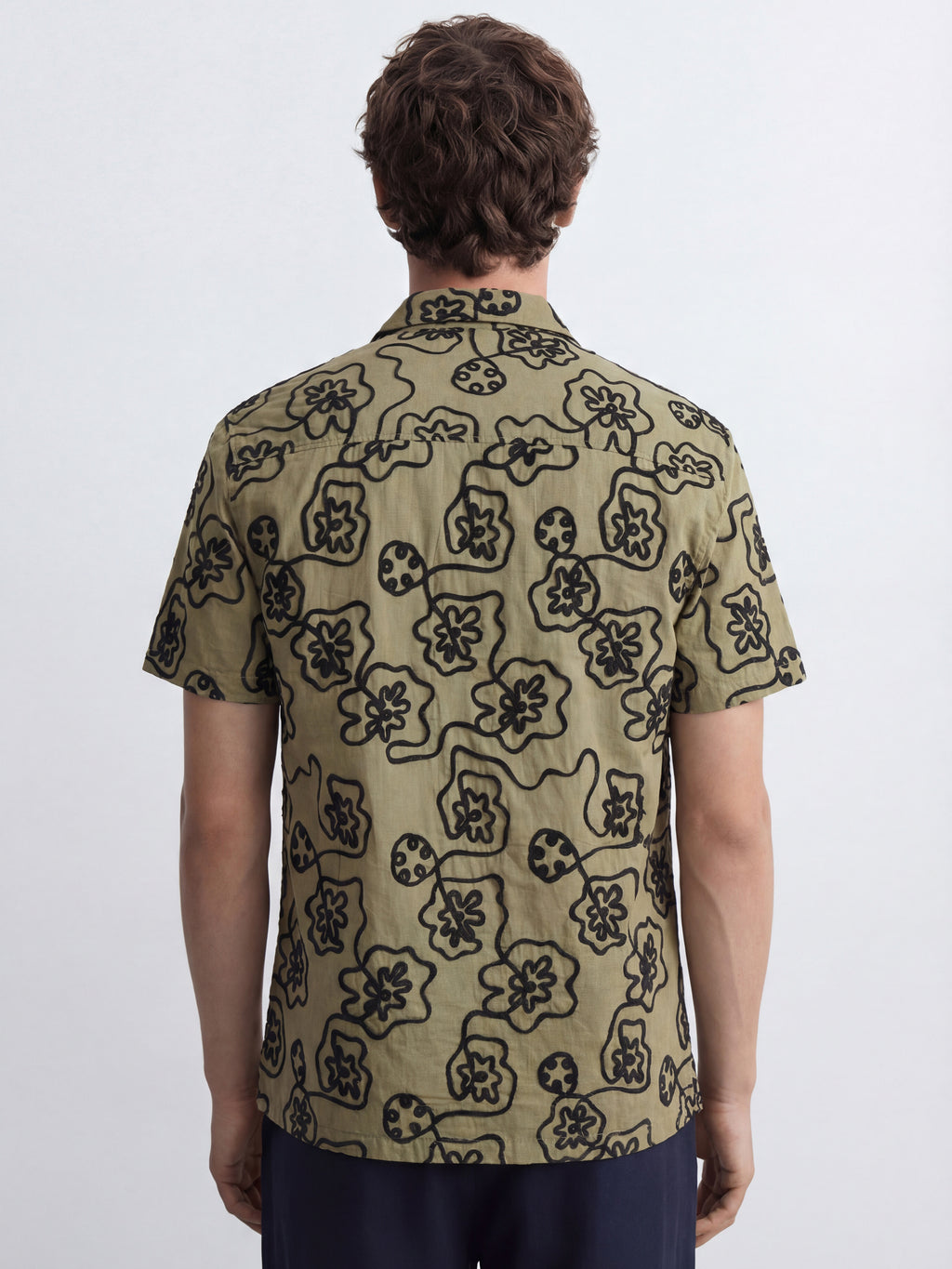 Highlander Men Olive Self Design Relaxed Fit Casual Shirt - Olive - Image 3