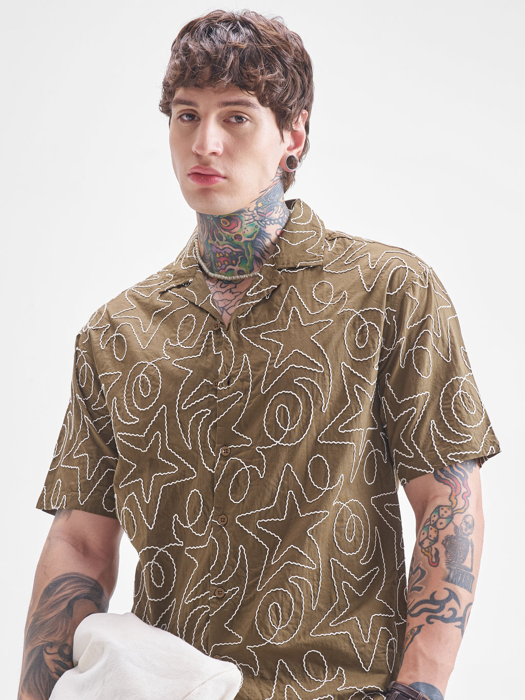 Highlander Men Brown Self Design Relaxed Fit Casual Shirt - Brown - Image 1