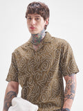 Highlander Men Brown Self Design Relaxed Fit Casual Shirt - Brown - Image 1