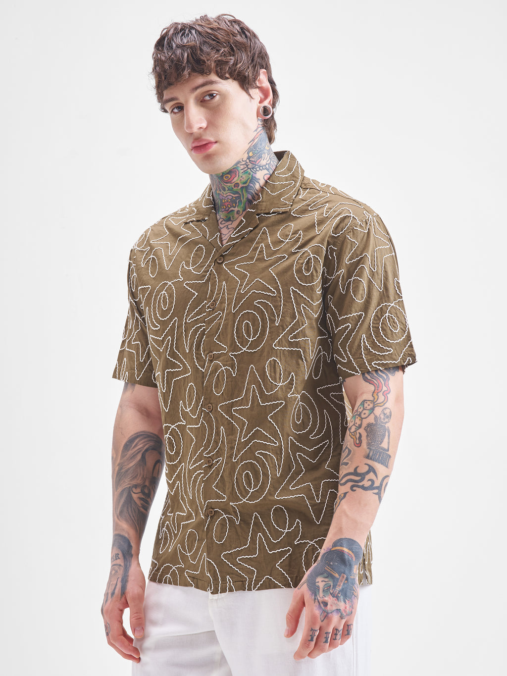 Highlander Men Brown Self Design Relaxed Fit Casual Shirt - Brown - Image 4