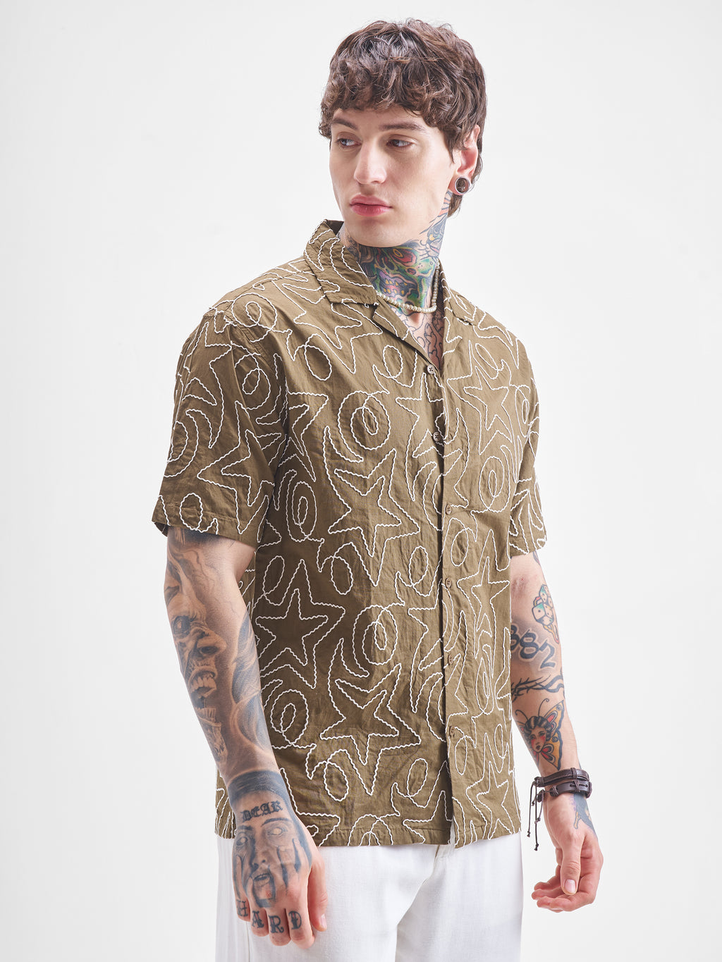Highlander Men Brown Self Design Relaxed Fit Casual Shirt - Brown - Image 6