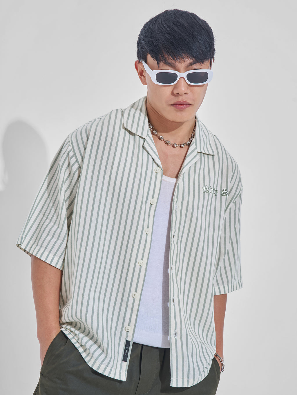 Highlander Men Cream Printed Boxy Fit Casual Shirt - Cream - Image 3