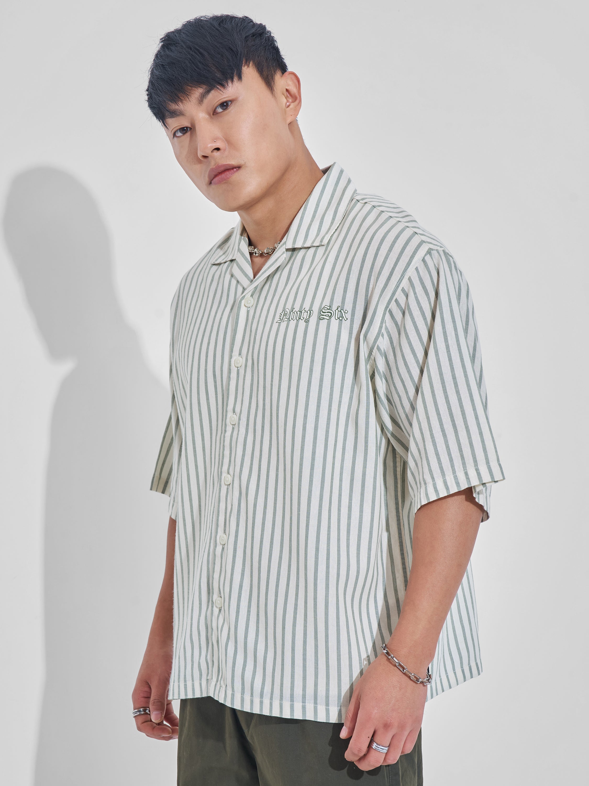 Highlander Men Cream Printed Boxy Fit Casual Shirt - Cream - Image 4