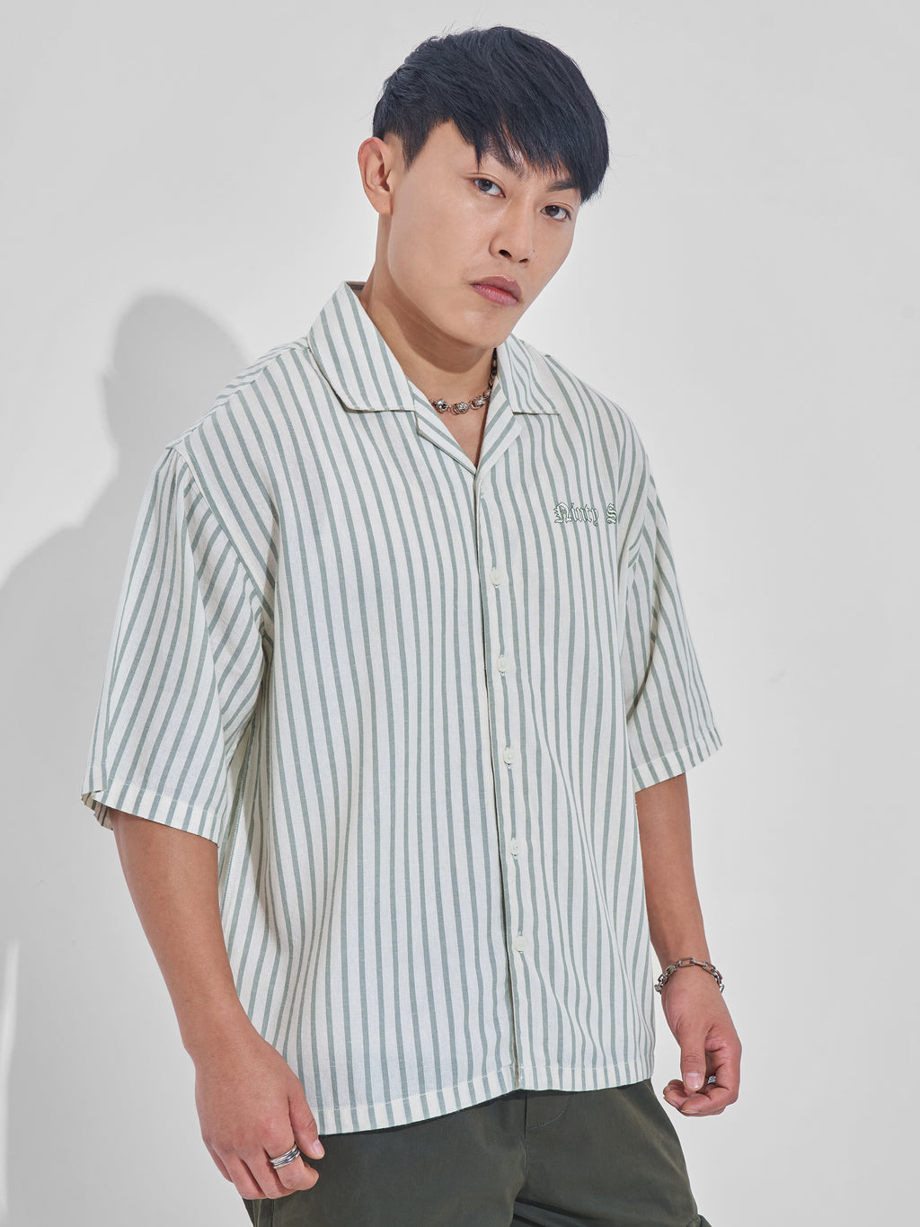 Highlander Men Cream Printed Boxy Fit Casual Shirt - Cream - Image 6