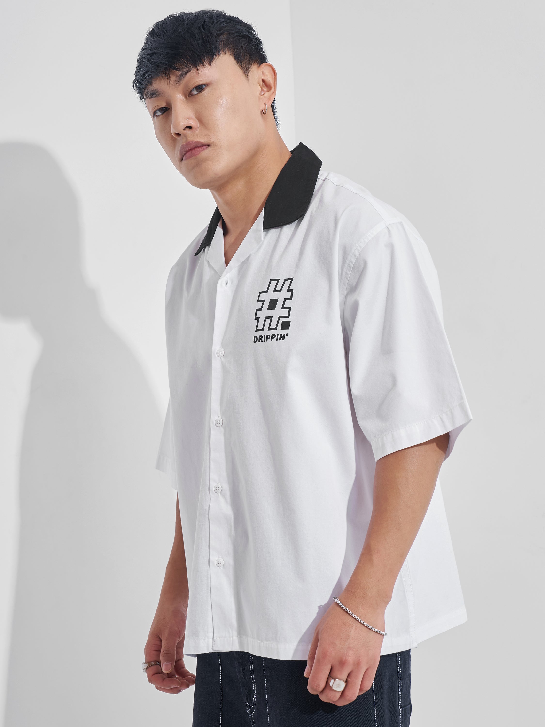 Highlander Men White Printed Boxy Fit Casual Shirt - White - Image 4