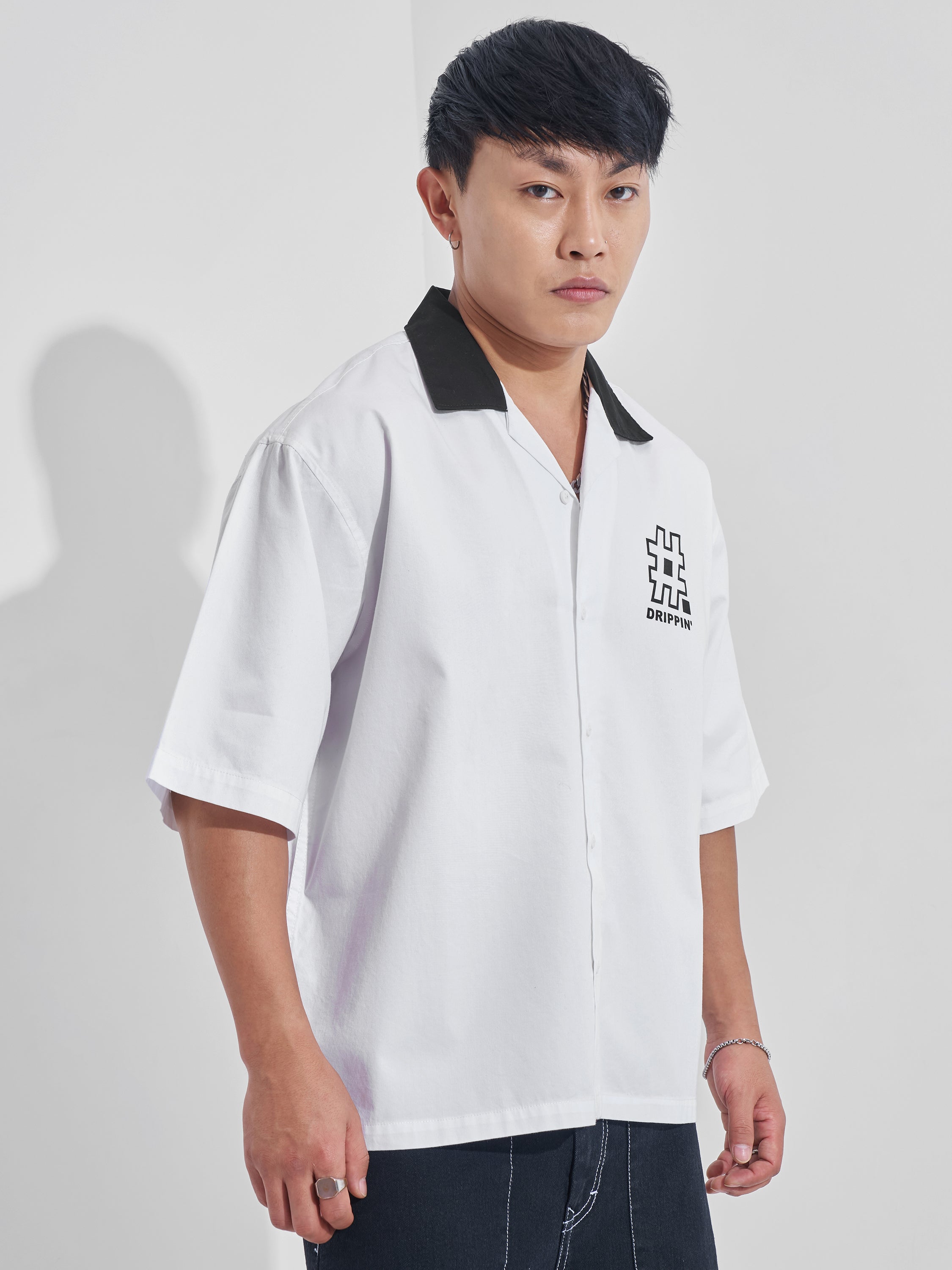 Highlander Men White Printed Boxy Fit Casual Shirt - White - Image 6