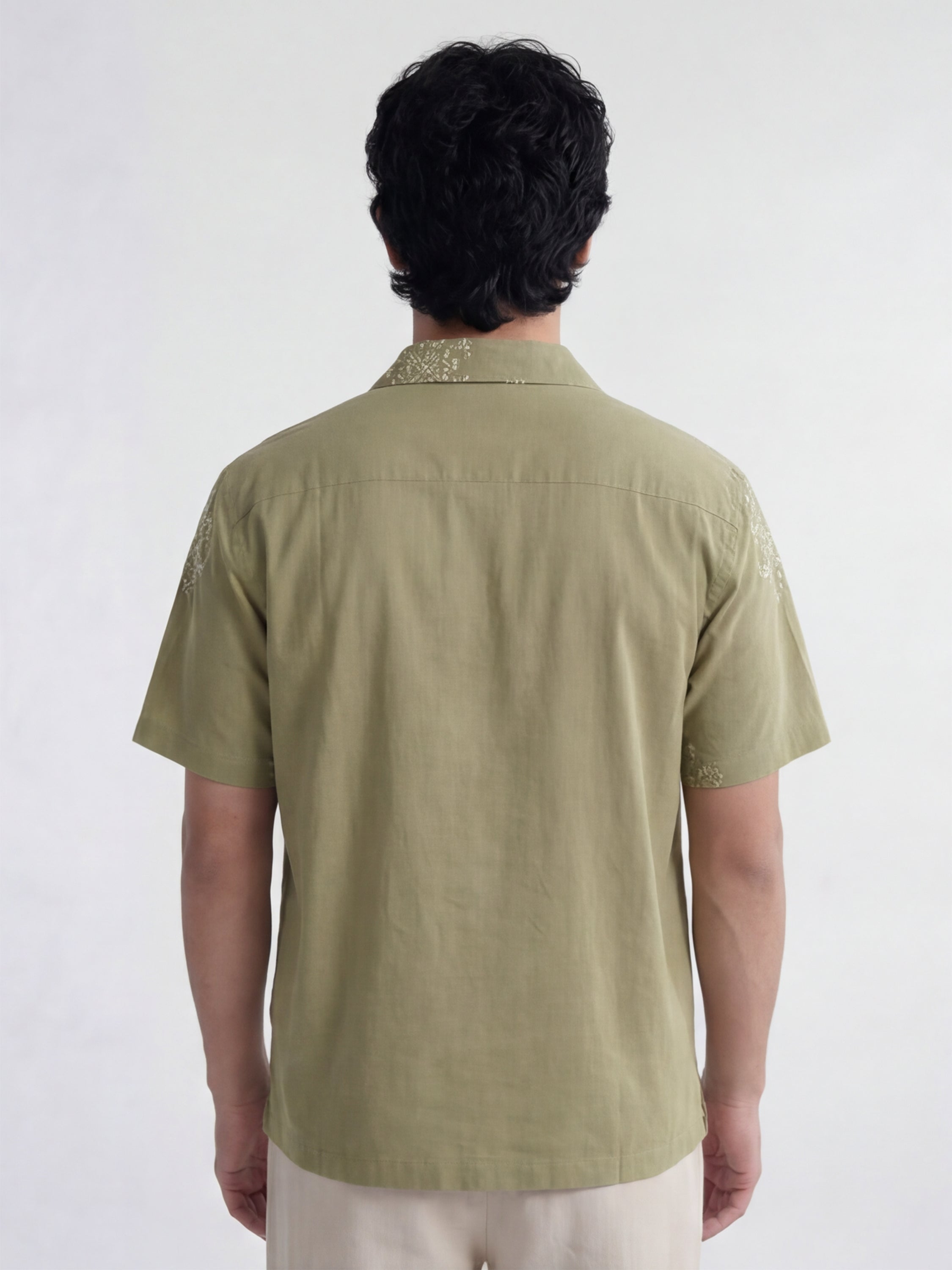 Highlander Men Green Embroidered Relaxed Fit Casual Shirt - Green - Image 3