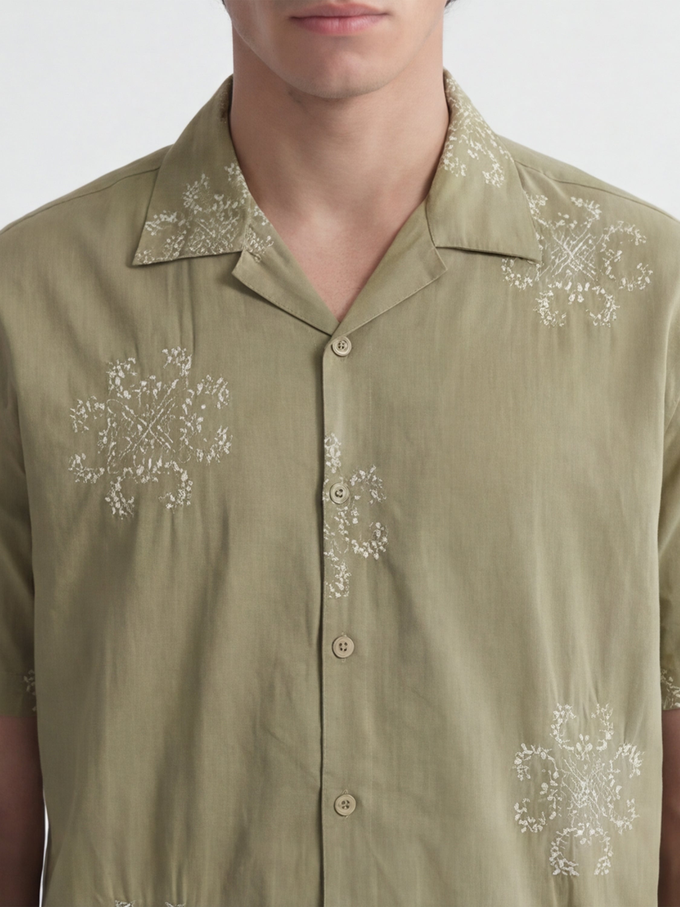 Highlander Men Green Embroidered Relaxed Fit Casual Shirt - Green - Image 5