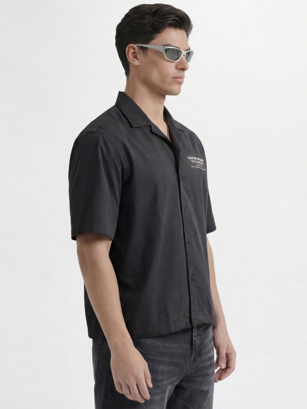 Highlander Men Black Printed Boxy Fit Casual Shirt - Black - Image 6