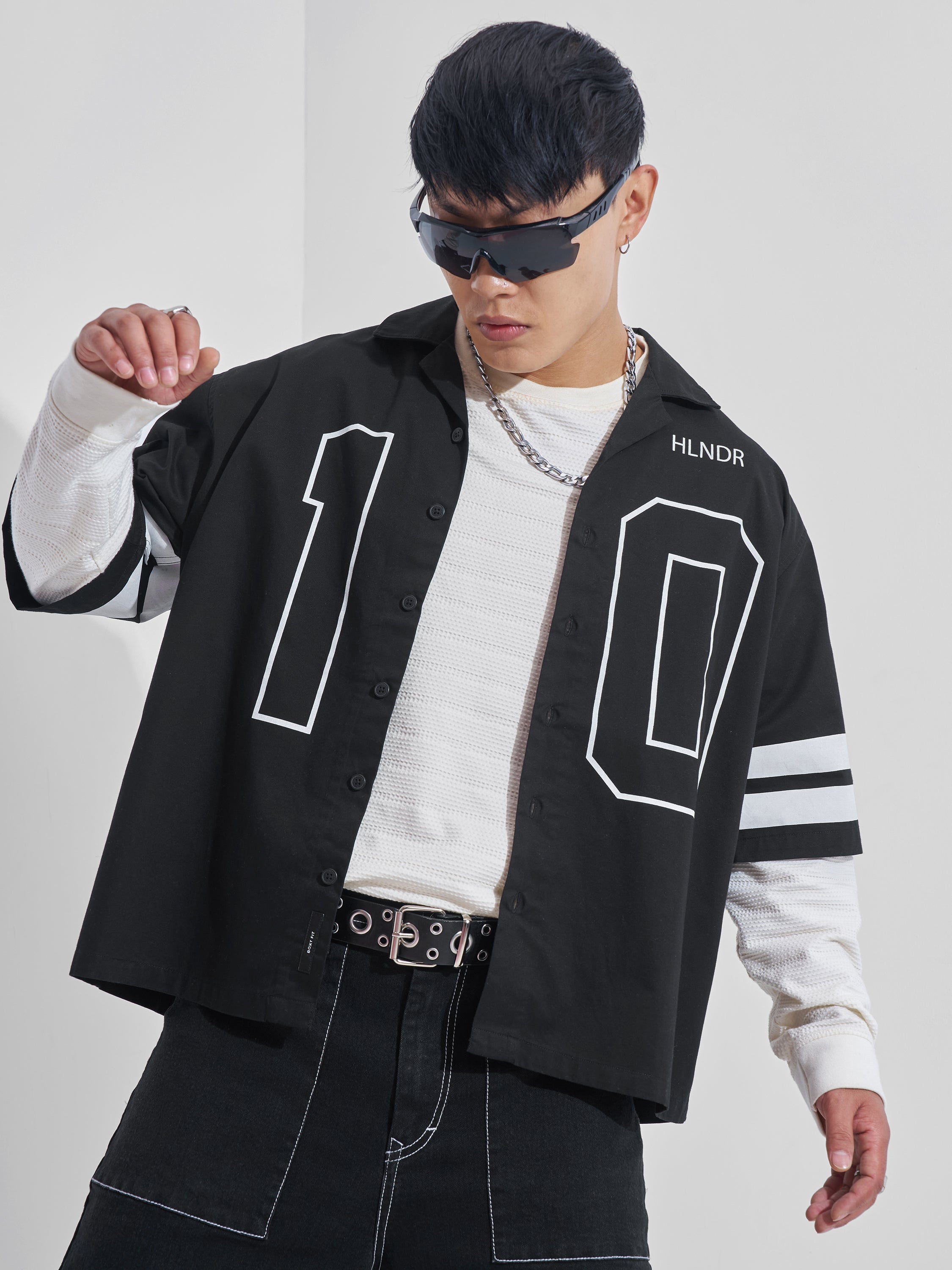 Highlander Men Black Printed Boxy Fit Casual Shirt - Black - Image 3