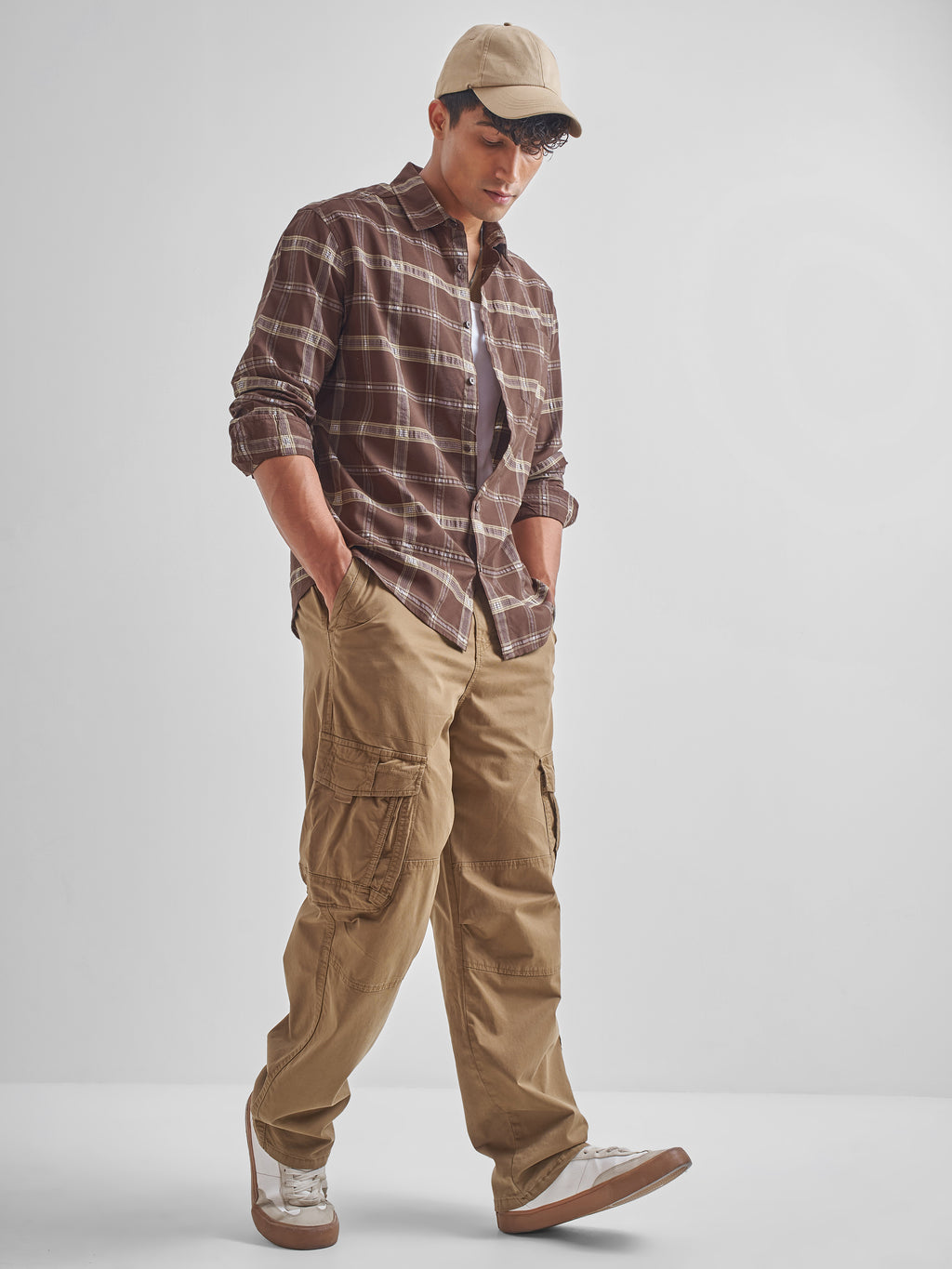 Highlander Men Brown Checked Relaxed Fit Casual Shirt - Brown - Image 2