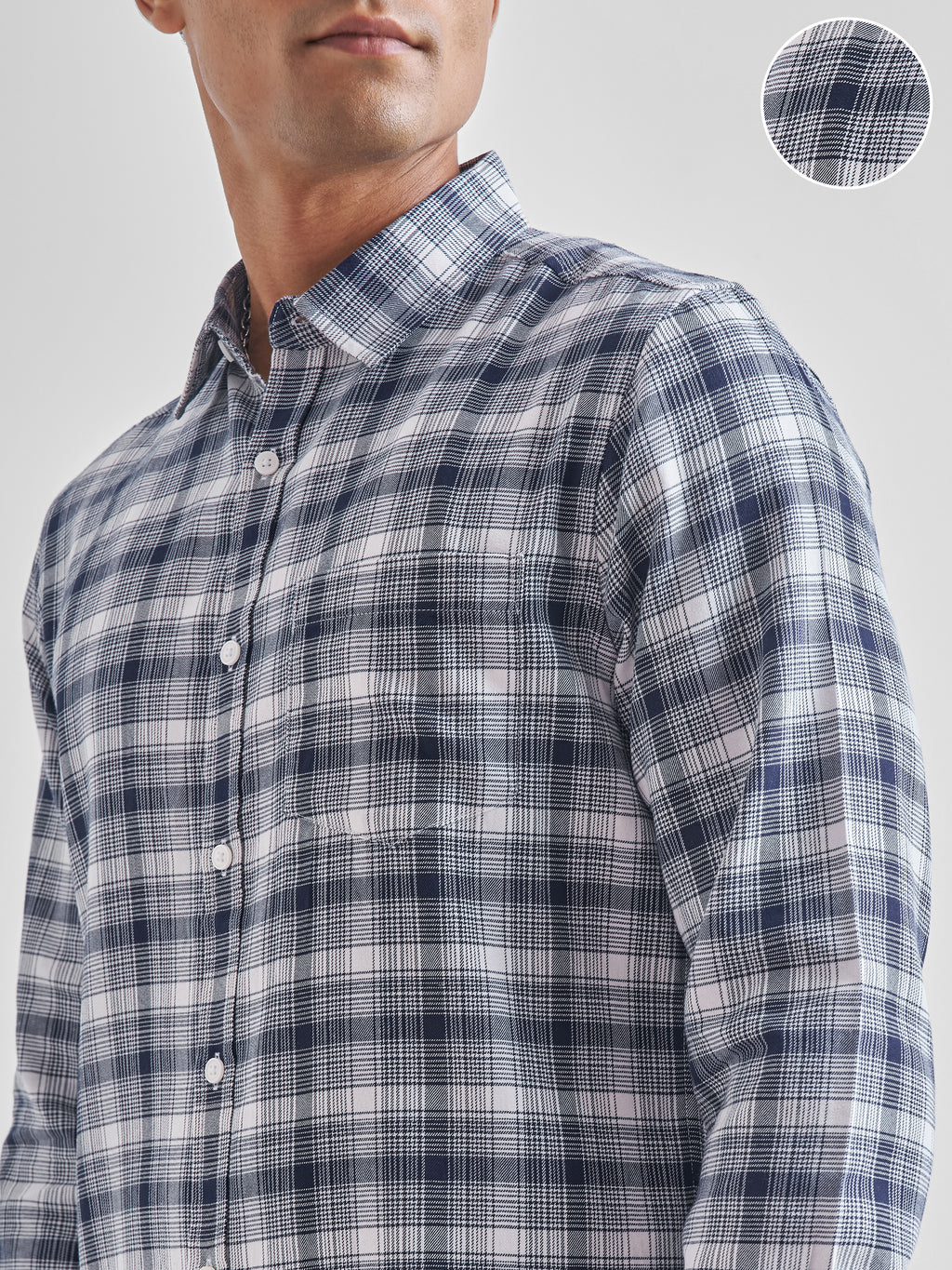 Highlander Men White Checked Slim Fit Casual Shirt - White - Image 5