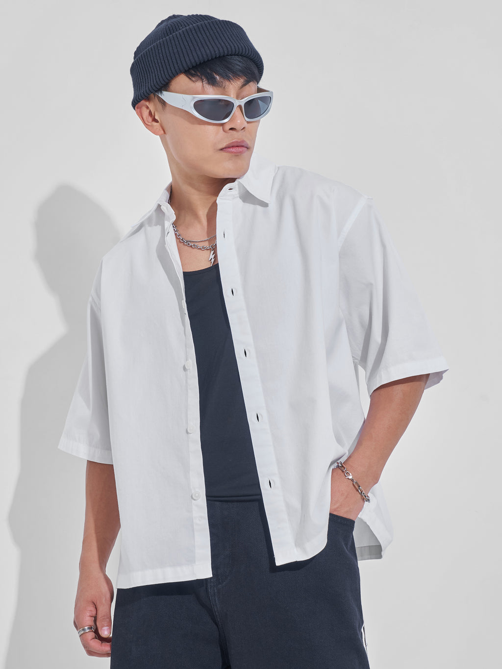 Highlander Men White Printed Boxy Fit Casual Shirt - White - Image 3