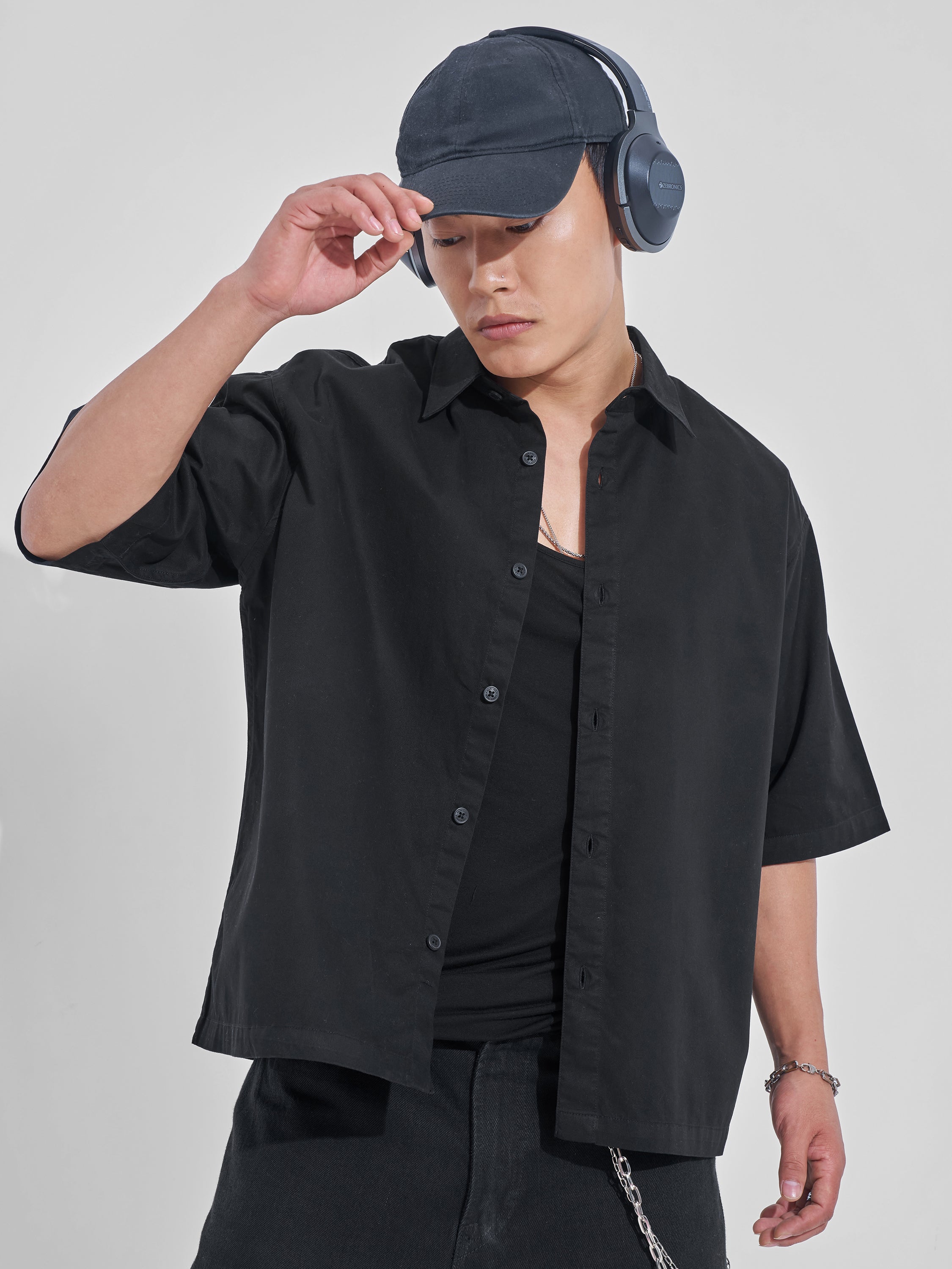 Highlander Men Black Printed Boxy Fit Casual Shirt - Black - Image 3