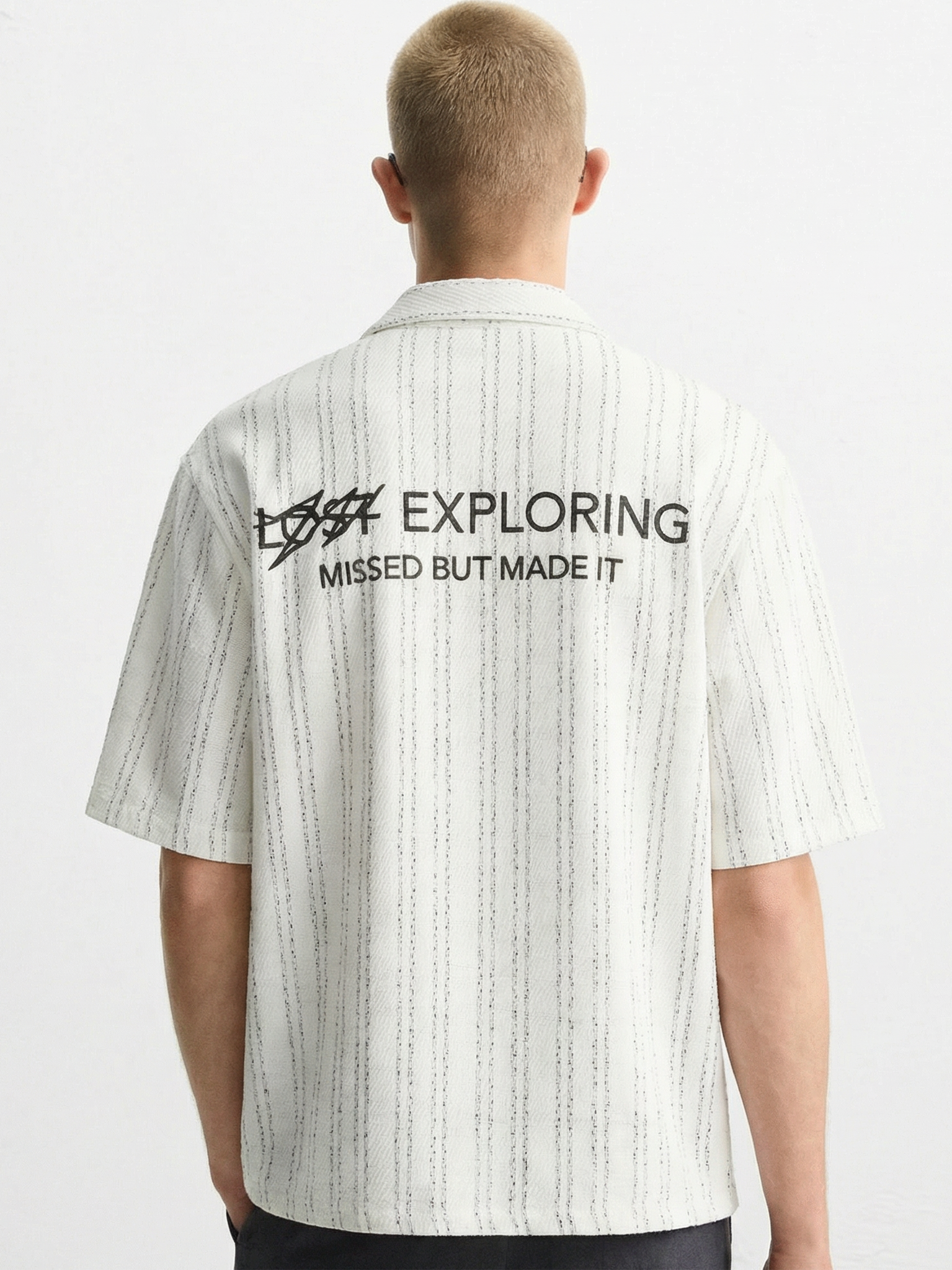 Highlander Men White Self Design Boxy Fit Casual Shirt - White - Image 1