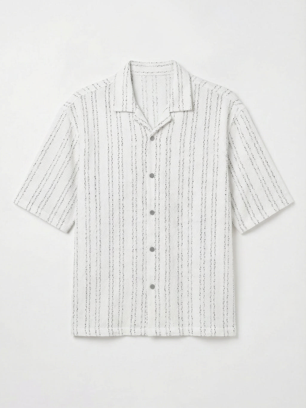 Highlander Men White Self Design Boxy Fit Casual Shirt - White - Image 4