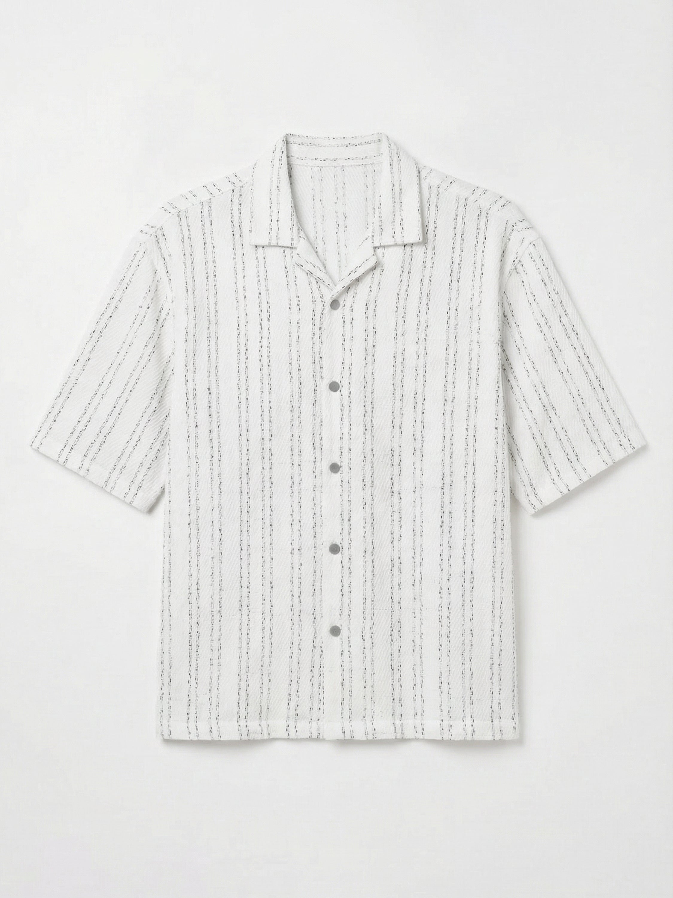 Highlander Men White Self Design Boxy Fit Casual Shirt - White - Image 4