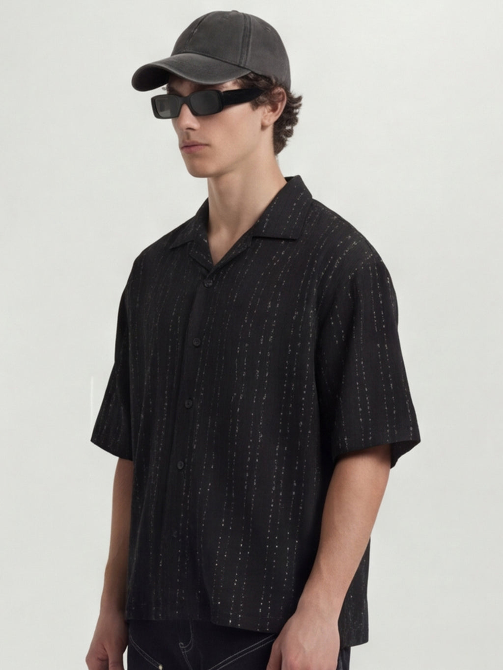 Highlander Men Black Striped Boxy Fit Casual Shirt - Black - Image 4